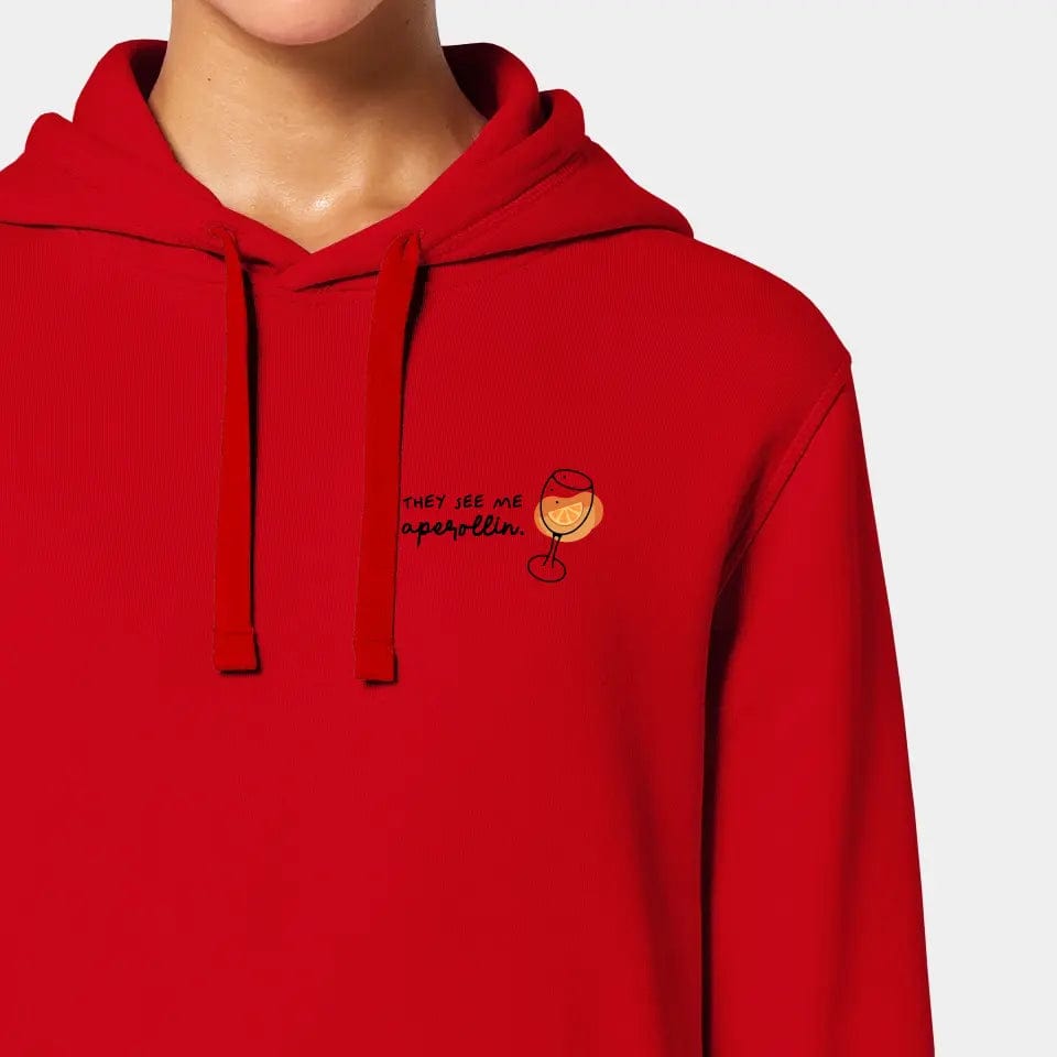 TeeInBlue Hoodie "Aperol" Stanley/Stella Drummer 2.0 / rot / XL - aus nachhaltiger und fairer Produktion