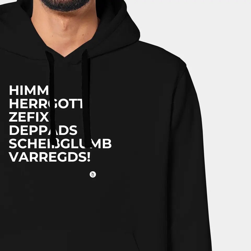 TeeInBlue Hoodie "Himmi Herrgott" Stanley/Stella Drummer 2.0 / schwarz / 3XL - aus nachhaltiger und fairer Produktion