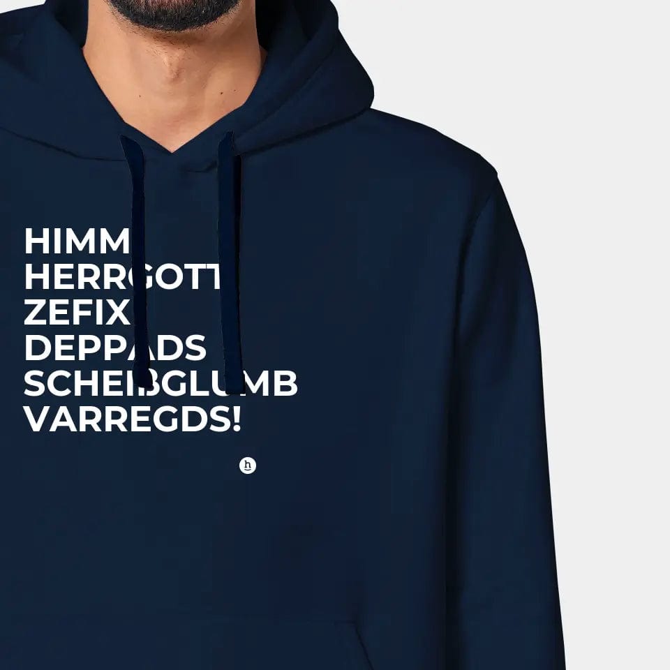 TeeInBlue Hoodie "Himmi Herrgott" Stanley/Stella Drummer 2.0 / french navy / XXS - aus nachhaltiger und fairer Produktion
