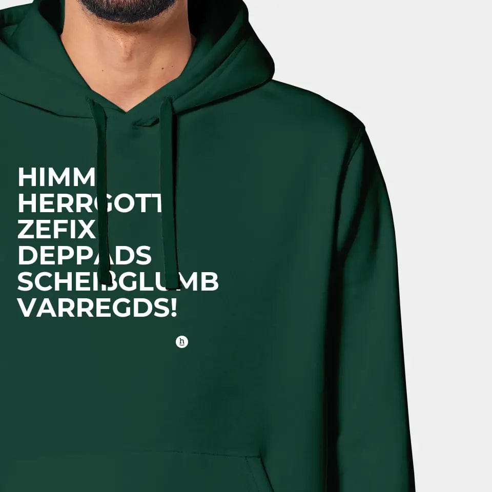 TeeInBlue Hoodie "Himmi Herrgott" Stanley/Stella Drummer 2.0 / bottle green / 3XL - aus nachhaltiger und fairer Produktion