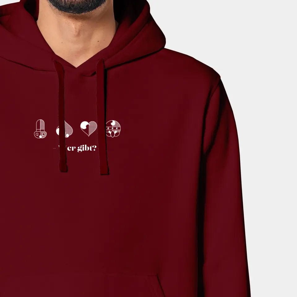 TeeInBlue Hoodie "Kartenfarben" Stanley/Stella Drummer 2.0 / burgundy / 3XL - aus nachhaltiger und fairer Produktion