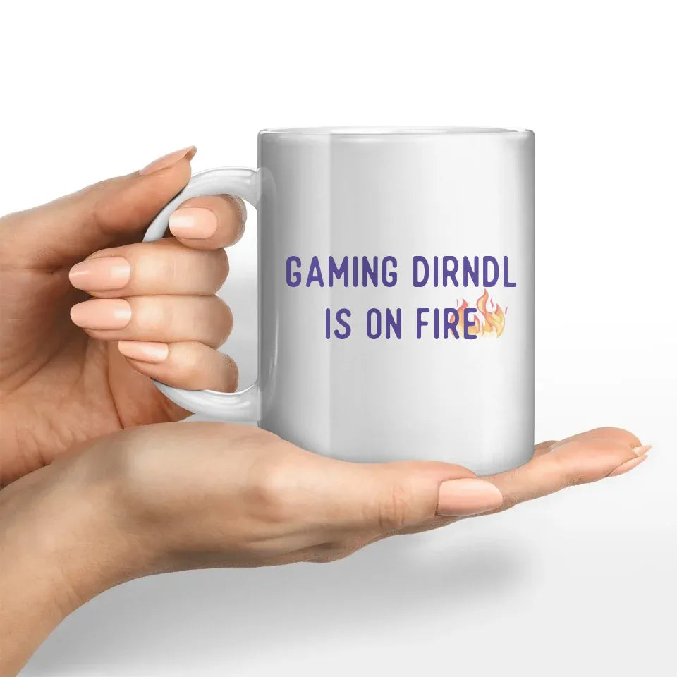 Schmidt Digitaldruck GmbH Motivtasse "Dirndl on fire" Keramik-Tasse / Weiß / 330 ml - aus nachhaltiger und fairer Produktion