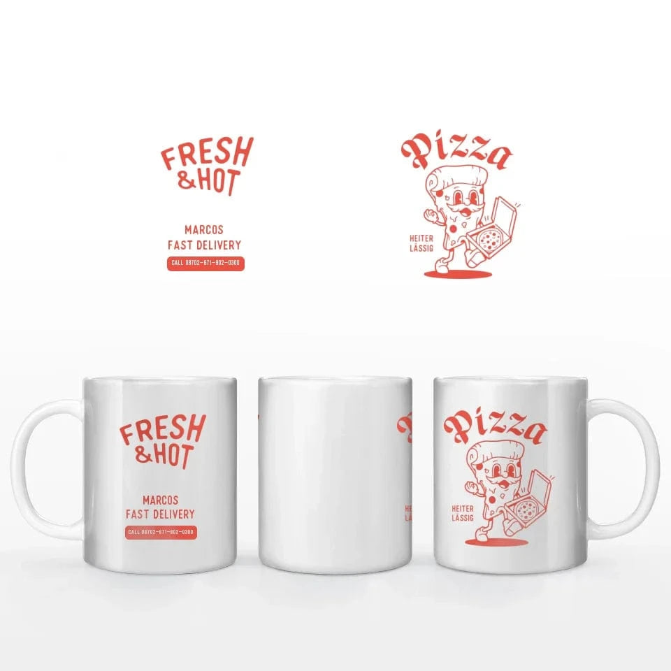Schmidt Digitaldruck GmbH Motivtasse "Pizza" Keramik-Tasse / Weiß / 330 ml - aus nachhaltiger und fairer Produktion