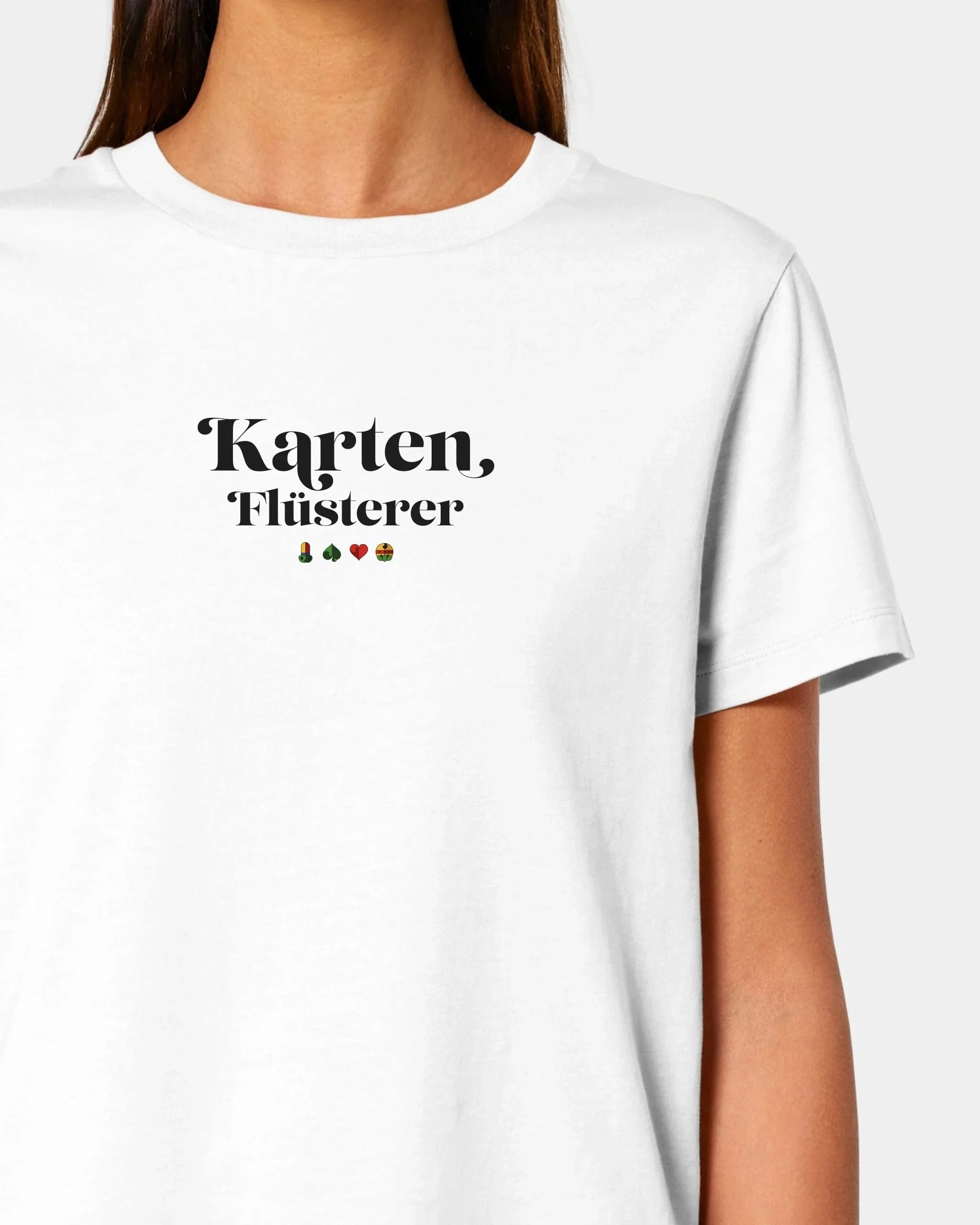 Schmidt Digitaldruck GmbH Personalisiertes T-Shirt "Karten Flüsterer" Damen / Weiß / XS - aus nachhaltiger und fairer Produktion