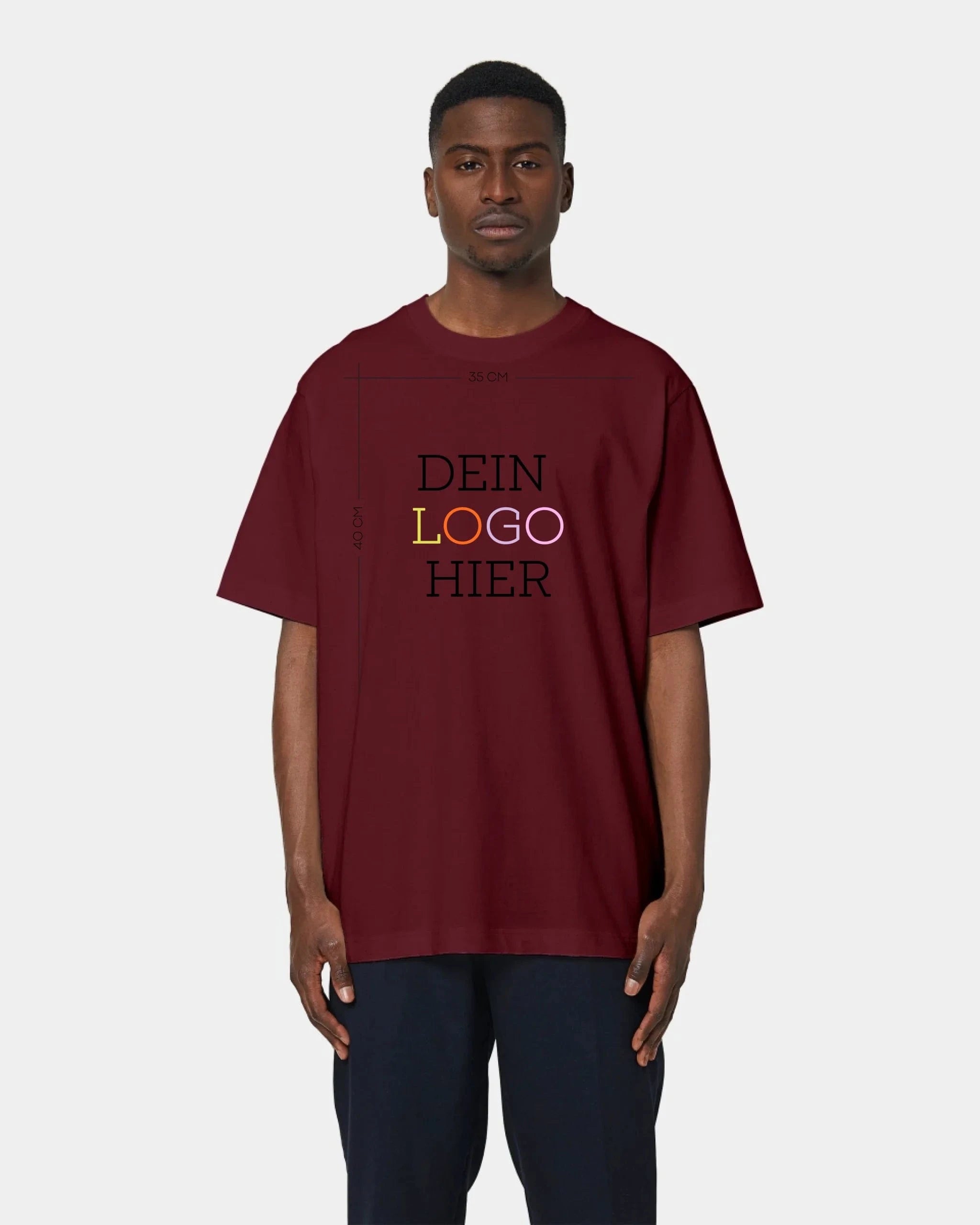 Schmidt Digitaldruck GmbH Personalisiertes T-Shirt "Logo" Oversized / Burgundy / XXS - aus nachhaltiger und fairer Produktion