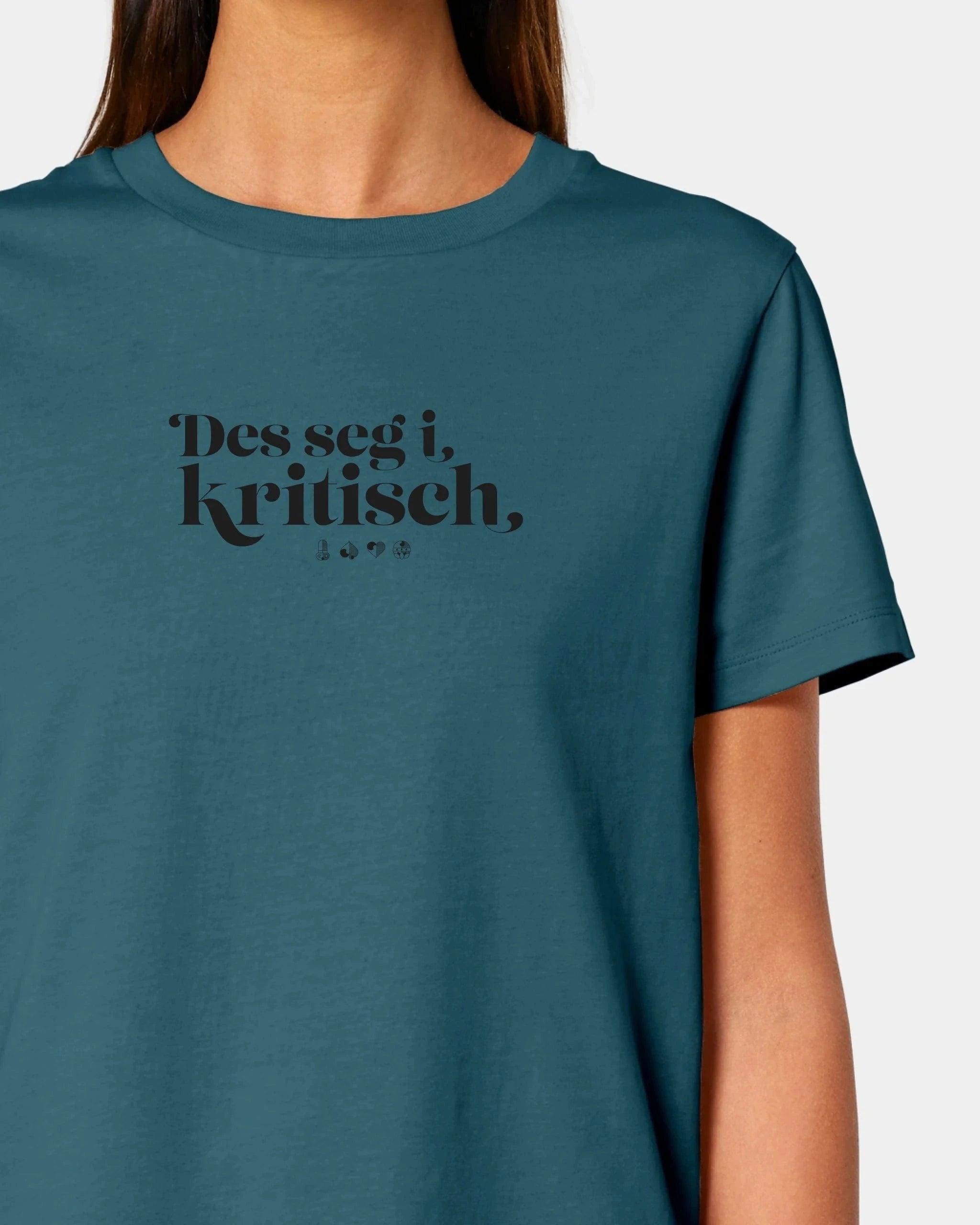 Schmidt Digitaldruck GmbH Personalisiertes T-Shirt "Watten - Des seg i kritisch" Damen / Stargazer / XS - aus nachhaltiger und fairer Produktion