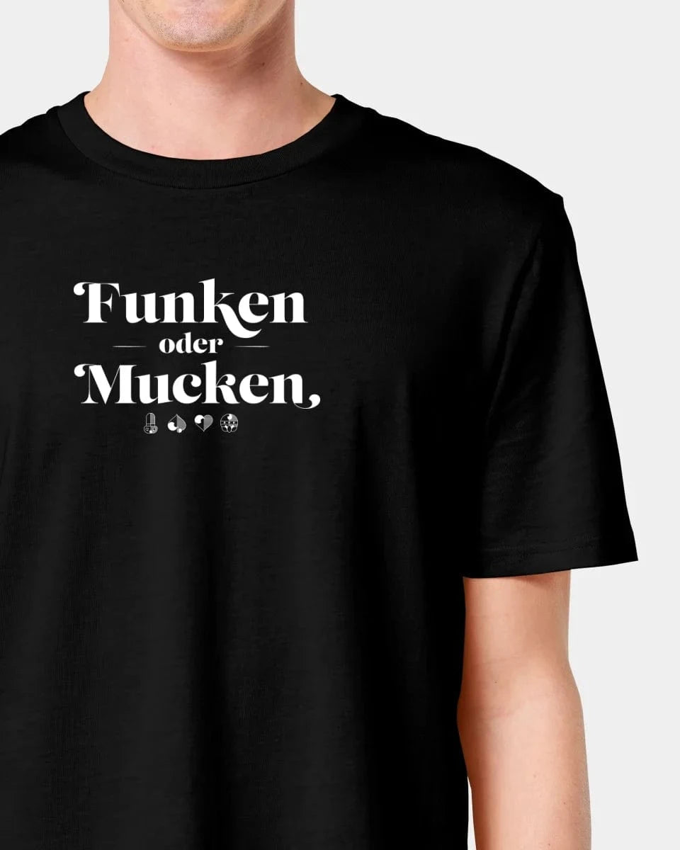 Schmidt Digitaldruck GmbH Personalisiertes T-Shirt "Watten - Funken oder Mucken" Unisex / Schwarz / XXS - aus nachhaltiger und fairer Produktion