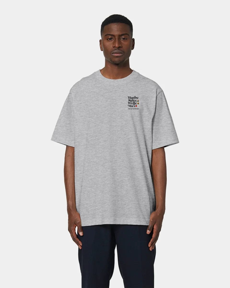 TeeInBlue Personalisiertes T-Shirt "Watten" Oversized / Heather Grey / XXS - aus nachhaltiger und fairer Produktion