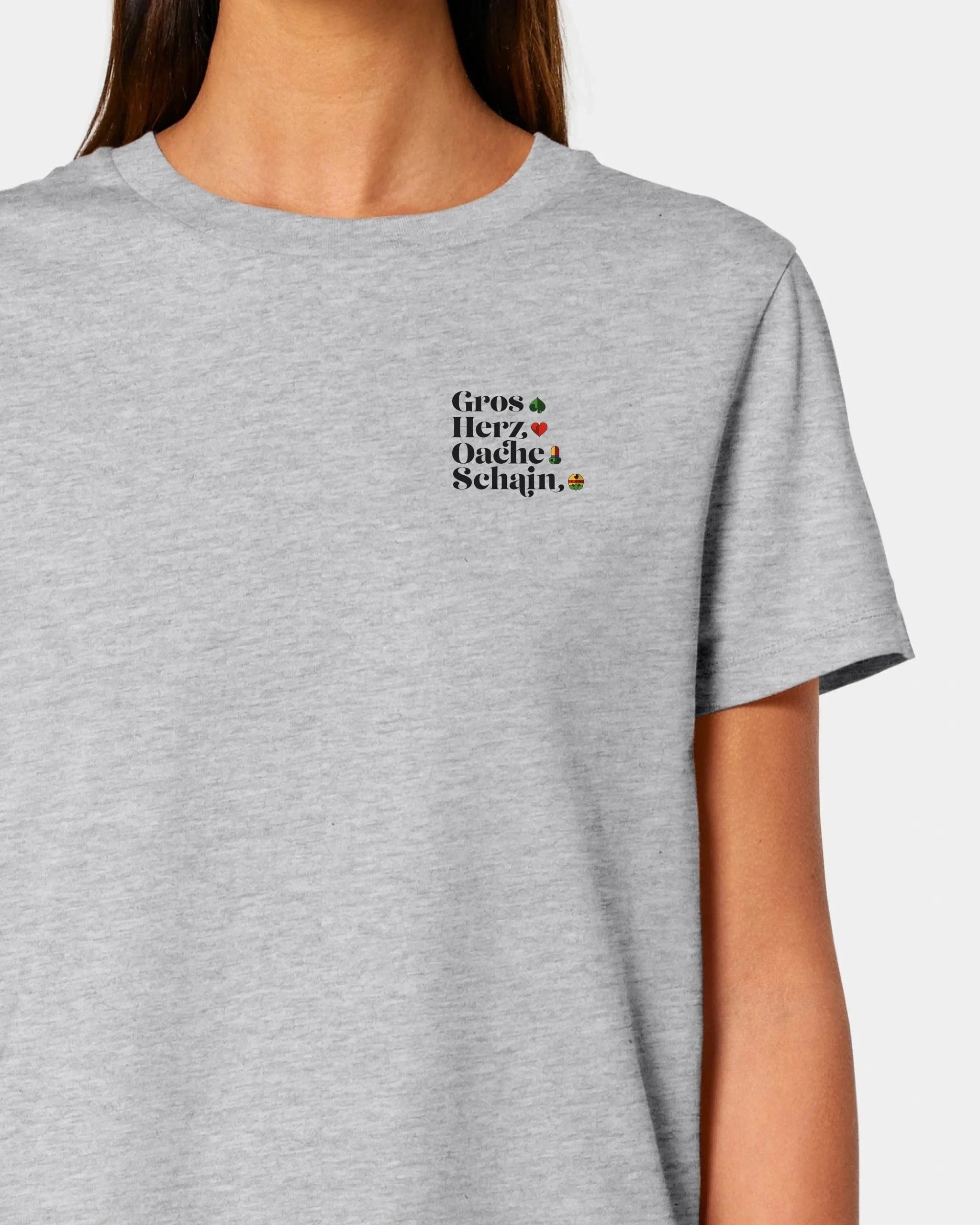 Schmidt Digitaldruck GmbH Personalisiertes T-Shirt "Watten - Kartenfarben" Damen / Heather Grey / XS - aus nachhaltiger und fairer Produktion