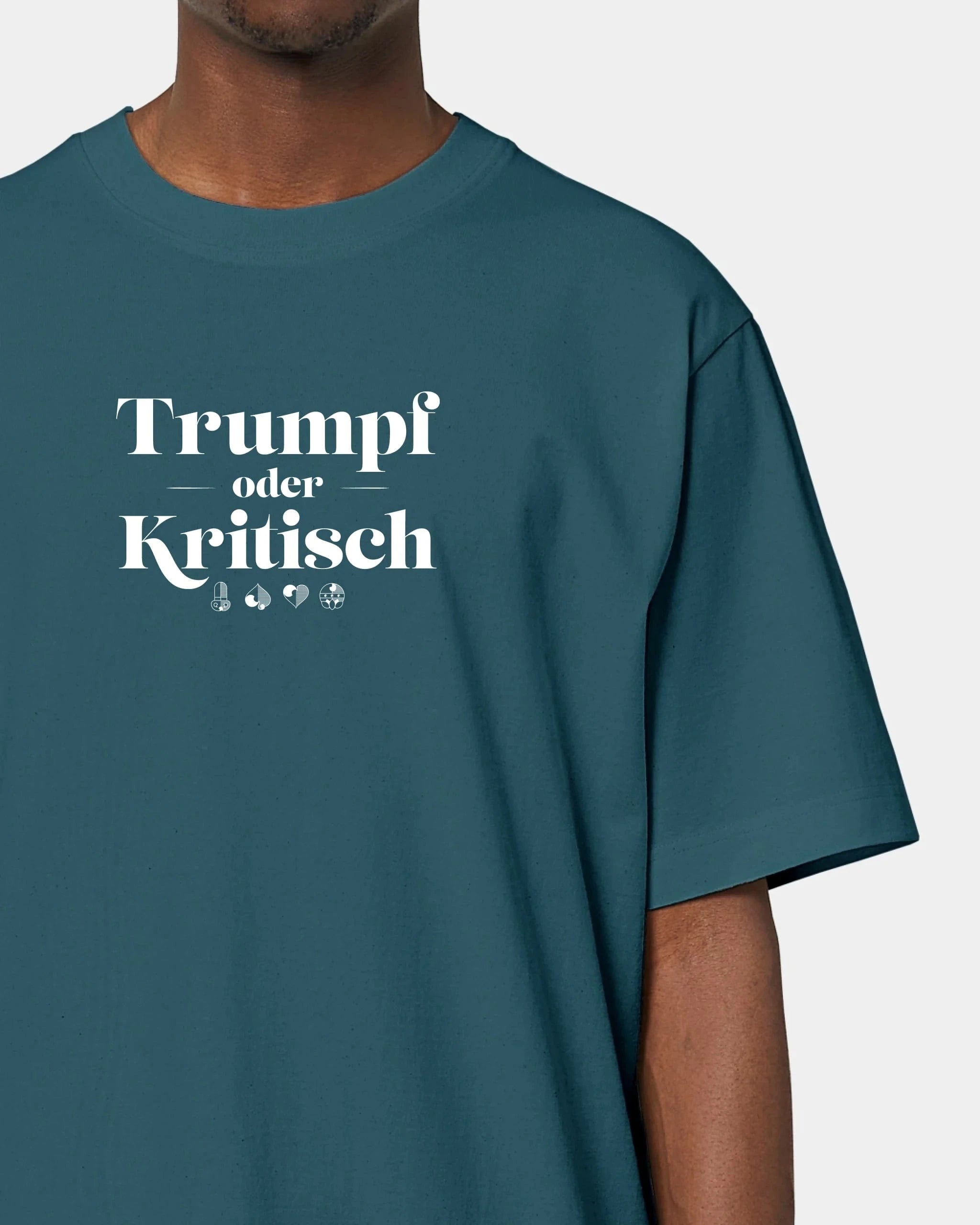 Schmidt Digitaldruck GmbH Personalisiertes T-Shirt "Watten - Trumpf oder Kritisch" Oversized / Stargazer / XXS - aus nachhaltiger und fairer Produktion