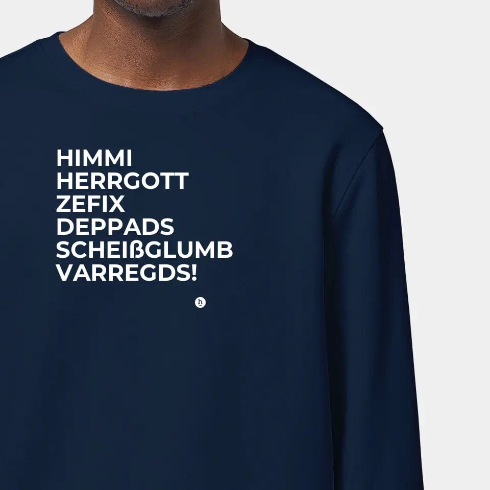 TeeInBlue Sweatshirt "Himmi Herrgott" Stanley/Stella Roller / french navy / 3XL - aus nachhaltiger und fairer Produktion