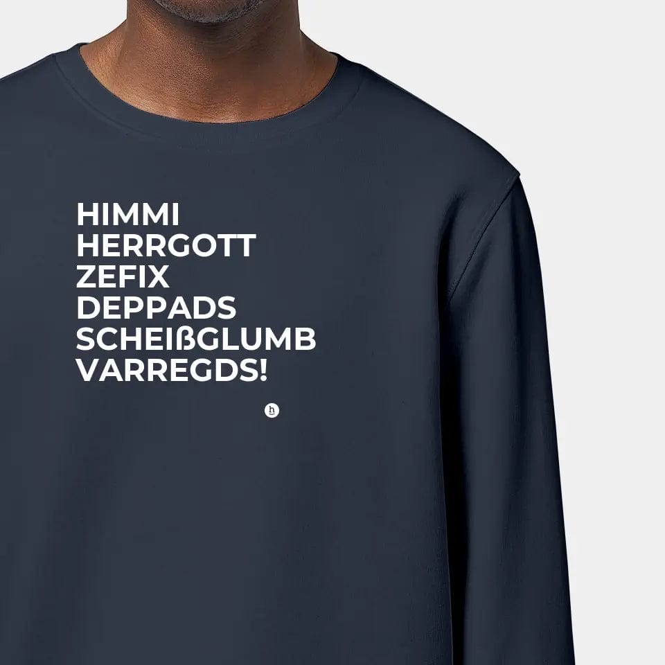 TeeInBlue Sweatshirt "Himmi Herrgott" Stanley/Stella Roller / india ink grey / 3XL - aus nachhaltiger und fairer Produktion