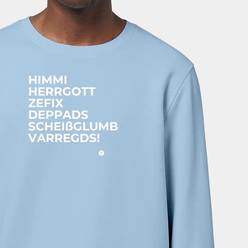 TeeInBlue Sweatshirt "Himmi Herrgott" Stanley/Stella Roller / sky blue / 3XL - aus nachhaltiger und fairer Produktion
