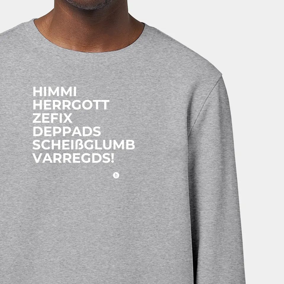 TeeInBlue Sweatshirt "Himmi Herrgott" Stanley/Stella Roller / heather grey / 3XL - aus nachhaltiger und fairer Produktion