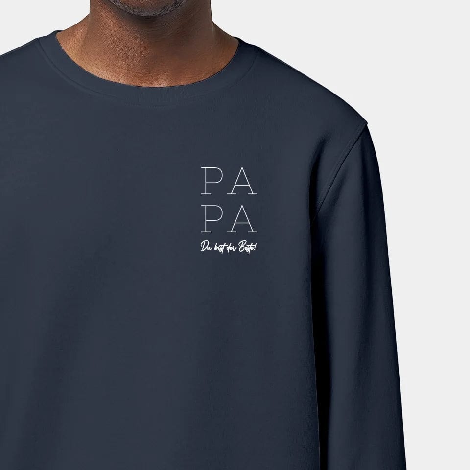 TeeInBlue Sweatshirt "Papa" Stanley/Stella Roller / india ink grey / XXS - aus nachhaltiger und fairer Produktion