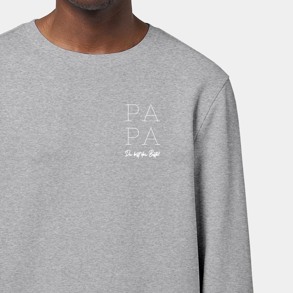 TeeInBlue Sweatshirt "Papa" Stanley/Stella Roller / heather grey / XXS - aus nachhaltiger und fairer Produktion