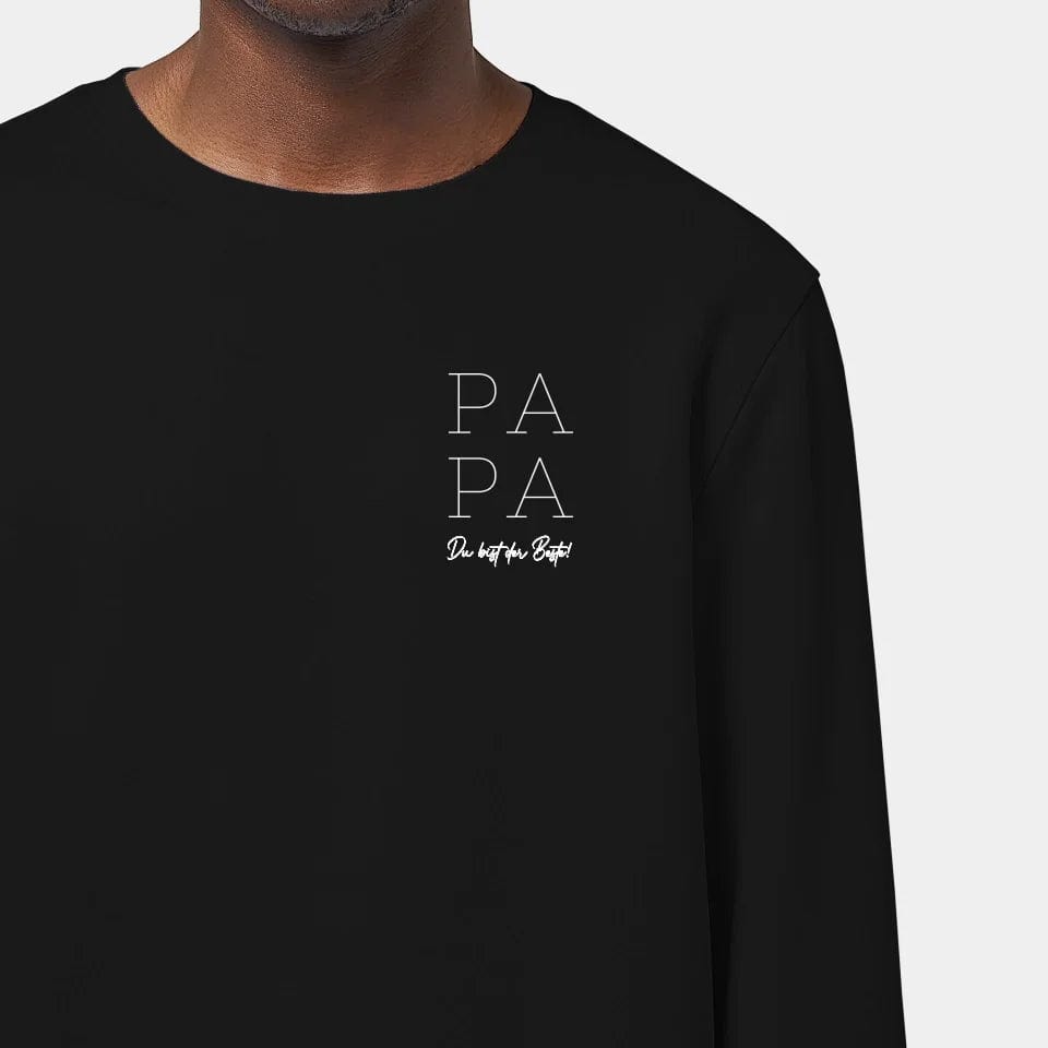 TeeInBlue Sweatshirt "Papa" Stanley/Stella Roller / schwarz / XXS - aus nachhaltiger und fairer Produktion