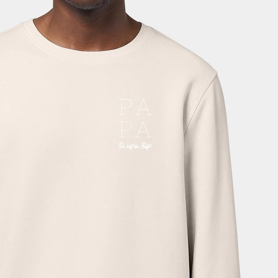 TeeInBlue Sweatshirt "Papa" Stanley/Stella Roller / vintage weiß / L - aus nachhaltiger und fairer Produktion