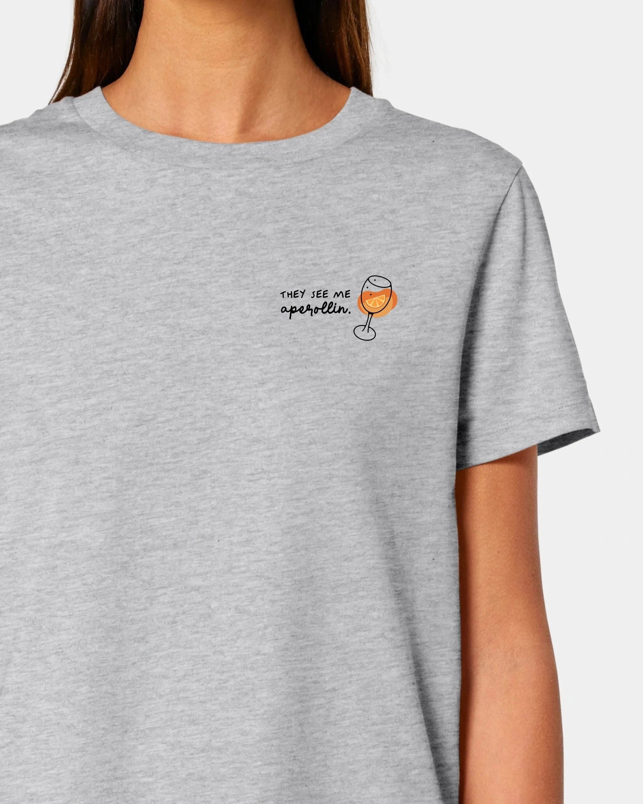 Schmidt Digitaldruck GmbH T-Shirt "Aperol" Damen / Heather Grey / XS - aus nachhaltiger und fairer Produktion