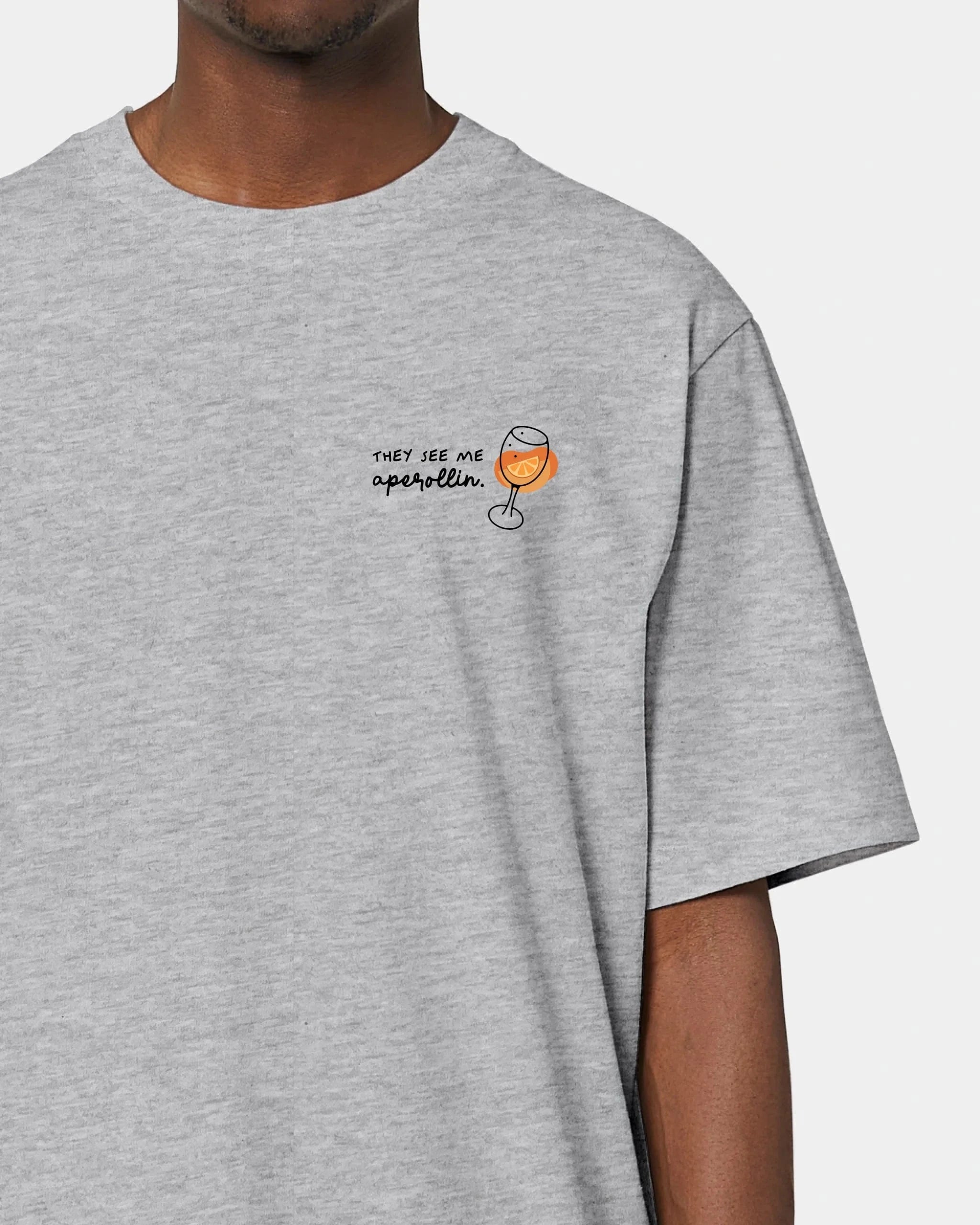 Schmidt Digitaldruck GmbH T-Shirt "Aperol" Oversized / Heather Grey / XXS - aus nachhaltiger und fairer Produktion