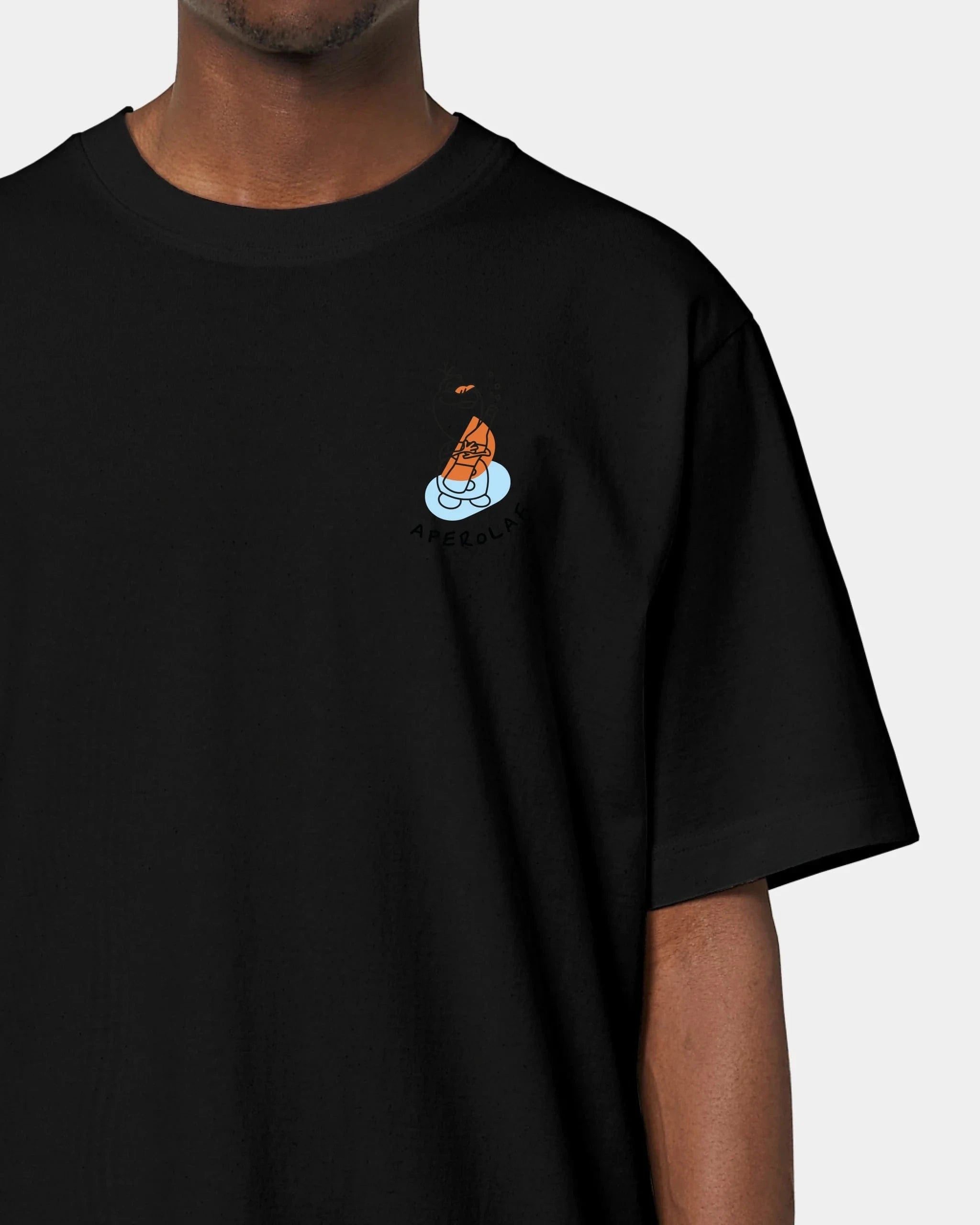 Schmidt Digitaldruck GmbH T-Shirt "Aperolaf" Oversized / Schwarz / XXS - aus nachhaltiger und fairer Produktion