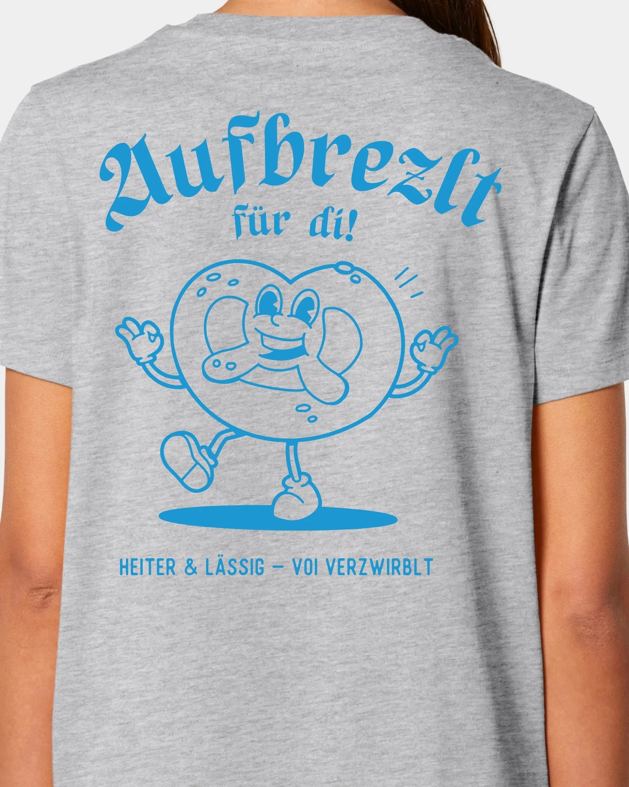 Schmidt Digitaldruck GmbH T-Shirt "Aufbrezlt" Damen / Heather Grey / XS - aus nachhaltiger und fairer Produktion