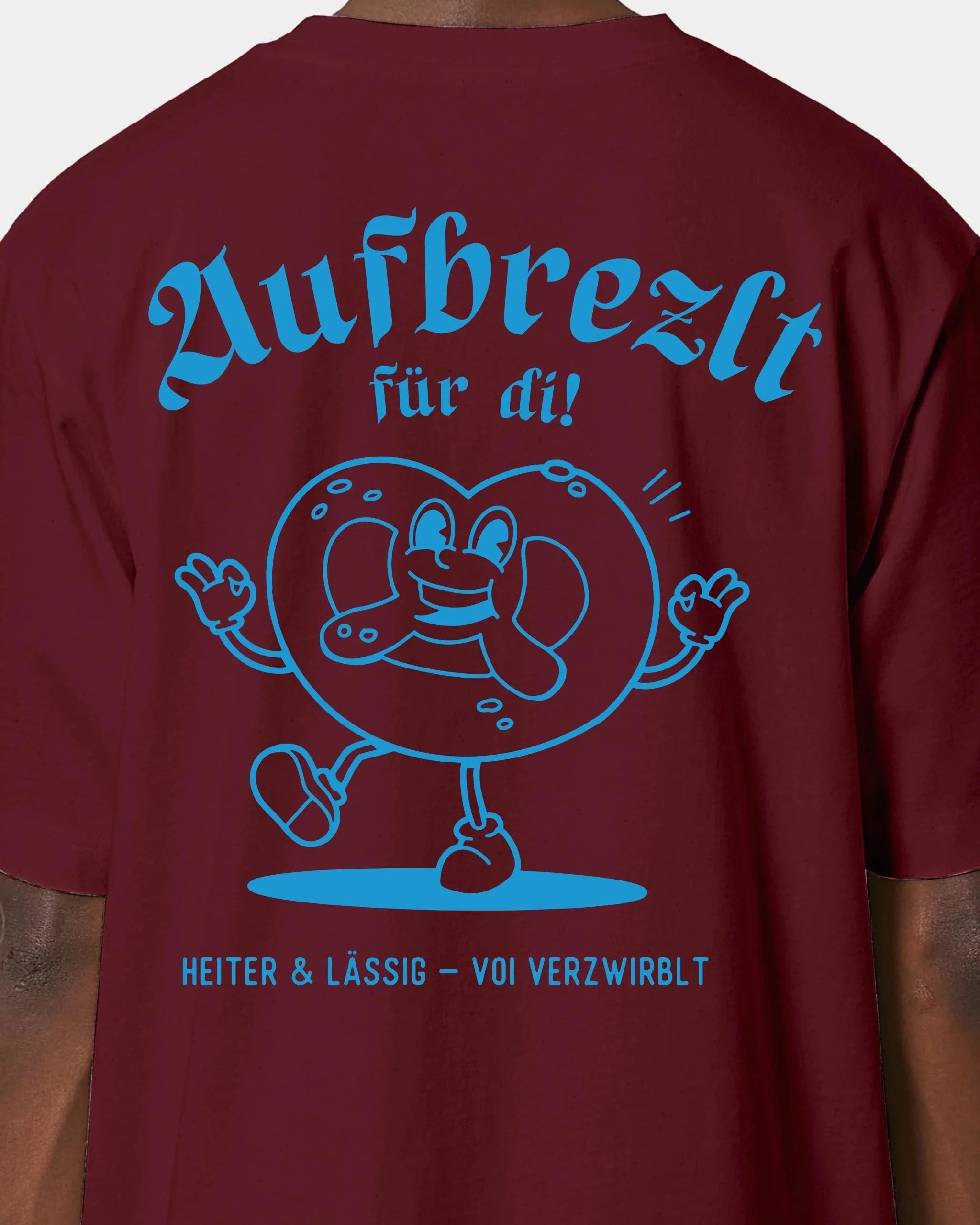 Schmidt Digitaldruck GmbH T-Shirt "Aufbrezlt" Oversized / Burgundy / XXS - aus nachhaltiger und fairer Produktion