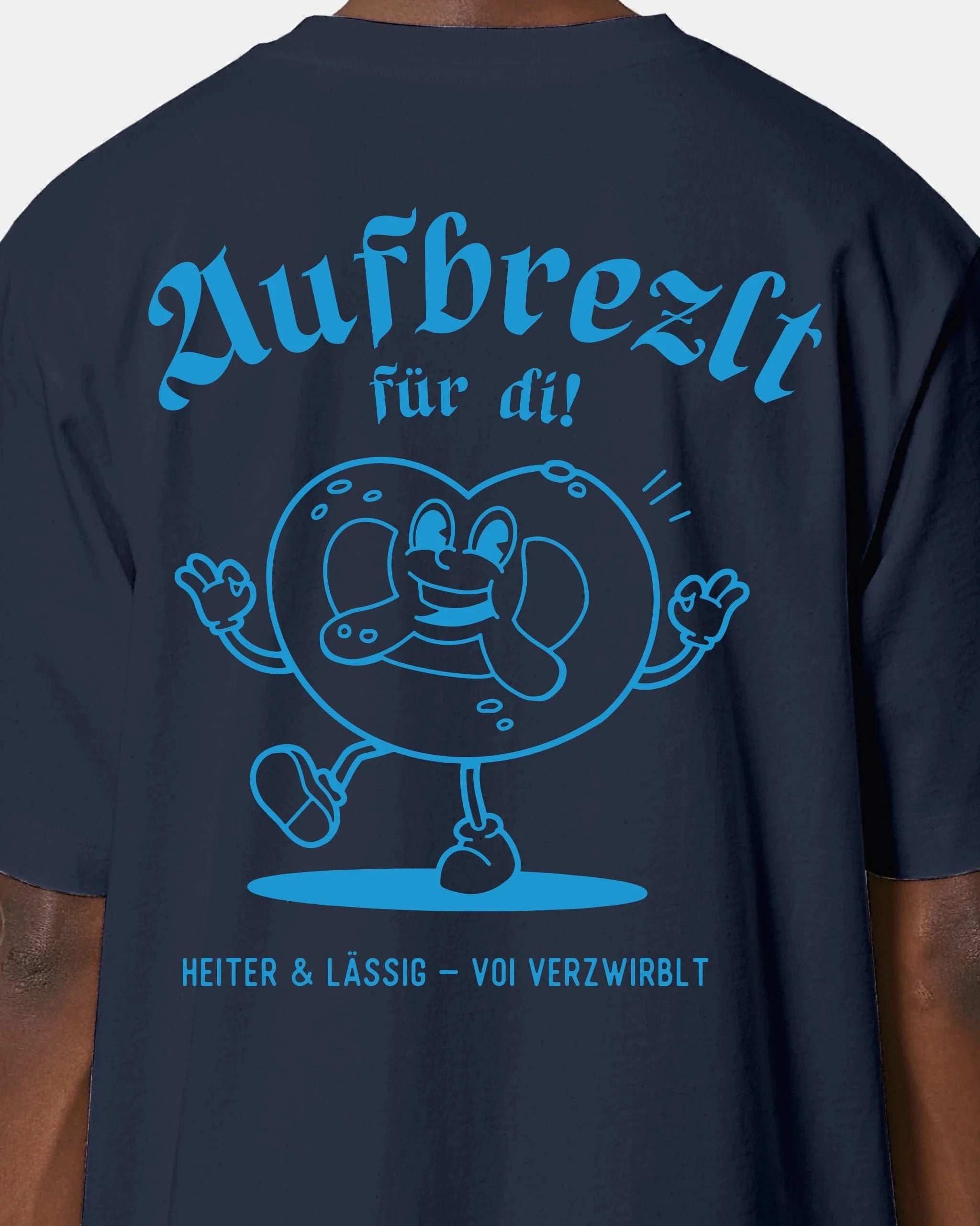 Schmidt Digitaldruck GmbH T-Shirt "Aufbrezlt" Oversized / French Navy / XXS - aus nachhaltiger und fairer Produktion
