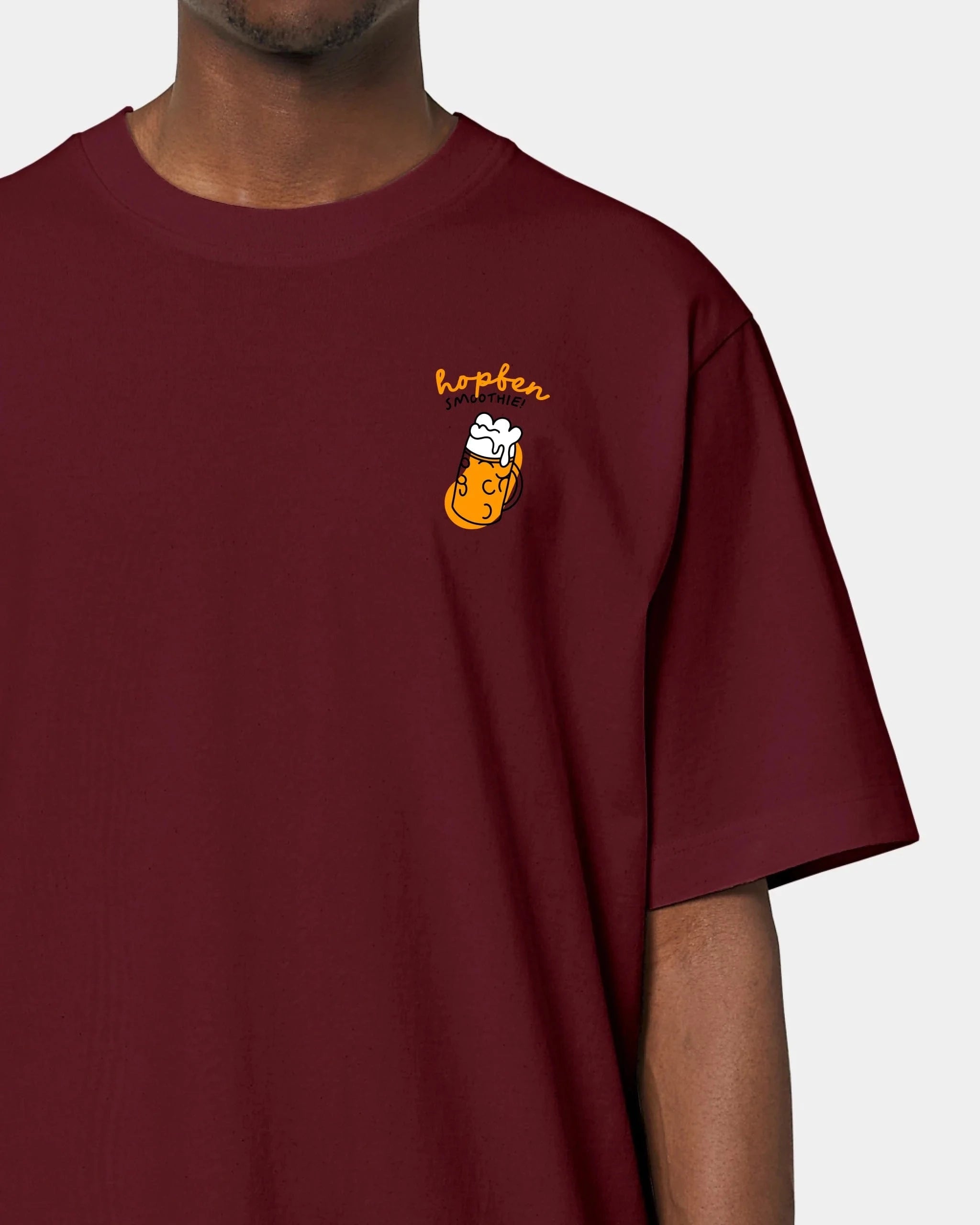 Schmidt Digitaldruck GmbH T-Shirt "Bier" Oversized / Burgundy / XXS - aus nachhaltiger und fairer Produktion