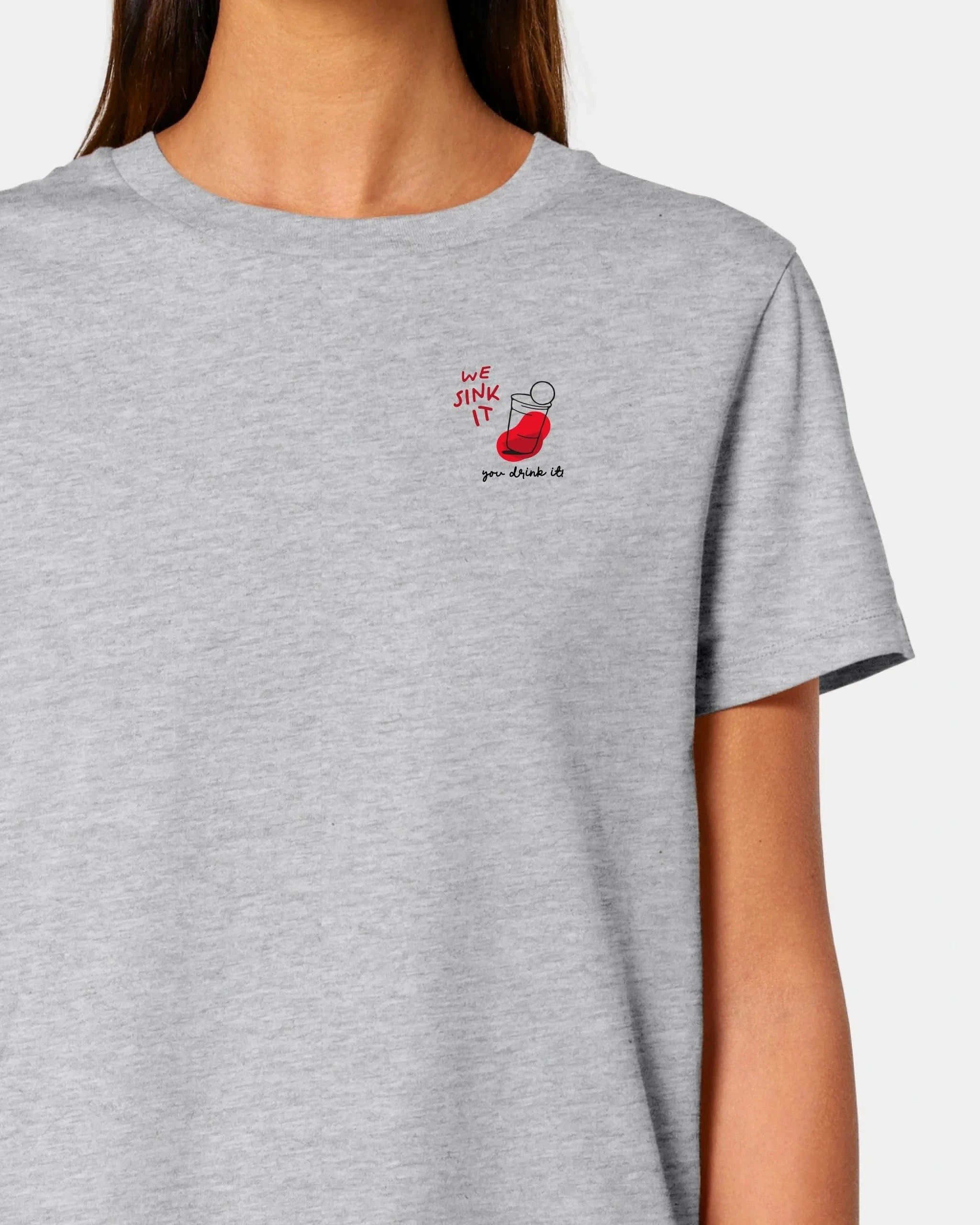 Schmidt Digitaldruck GmbH T-Shirt "Bierpong" Damen / Heather Grey / XS - aus nachhaltiger und fairer Produktion