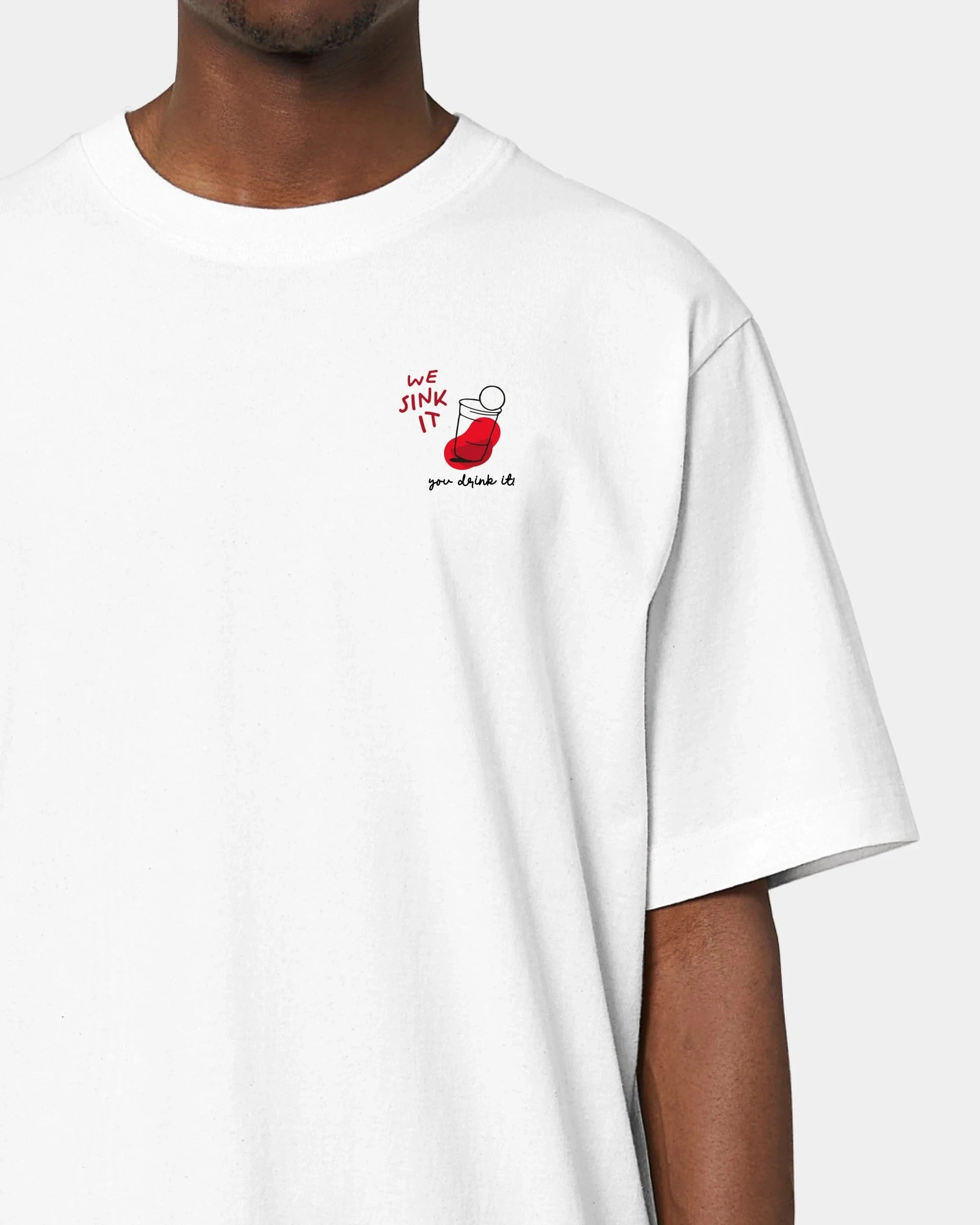 Schmidt Digitaldruck GmbH T-Shirt "Bierpong" Oversized / Weiß / XXS - aus nachhaltiger und fairer Produktion