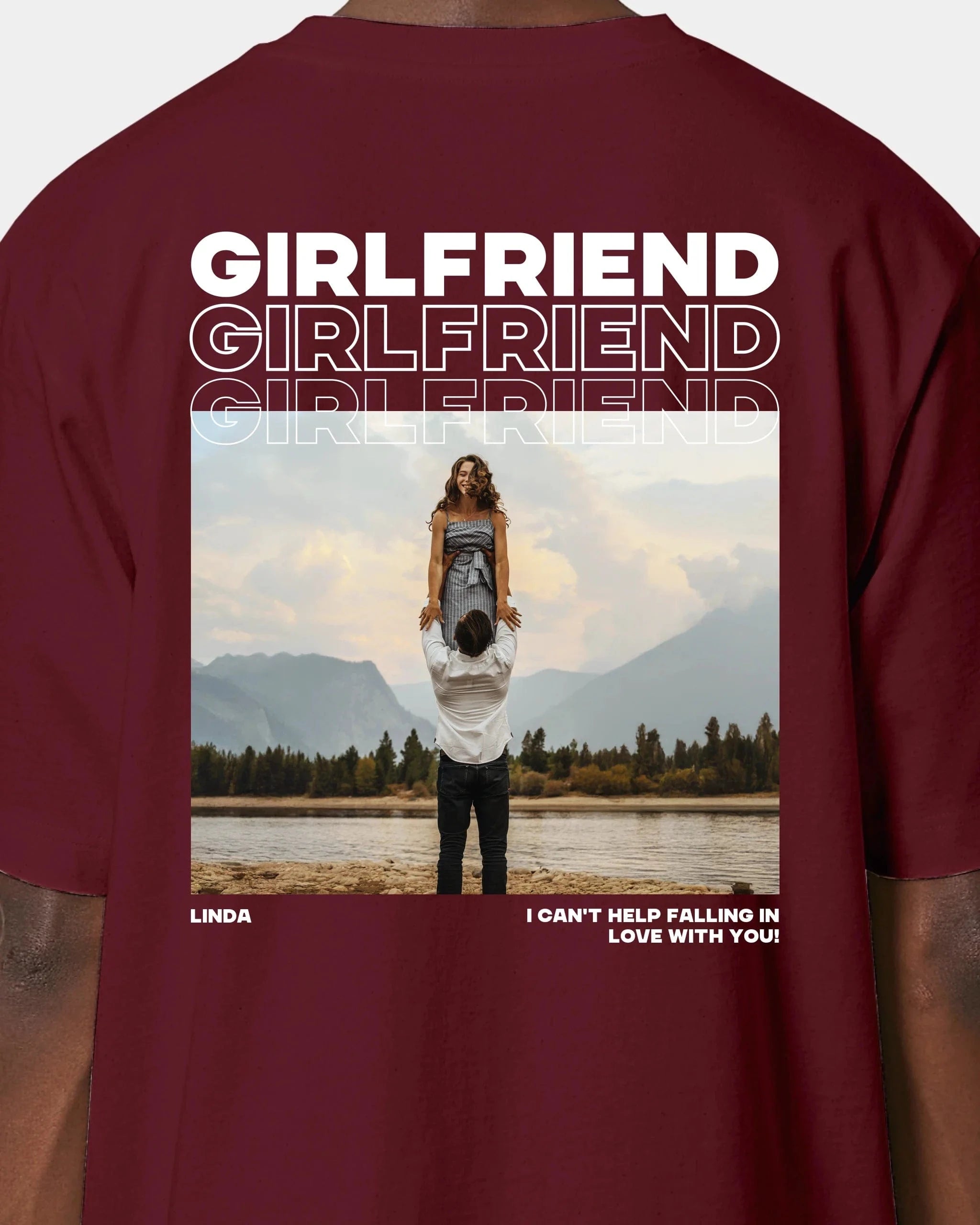 Schmidt Digitaldruck GmbH T-Shirt "Couple" Oversized / Burgundy / XXS - aus nachhaltiger und fairer Produktion