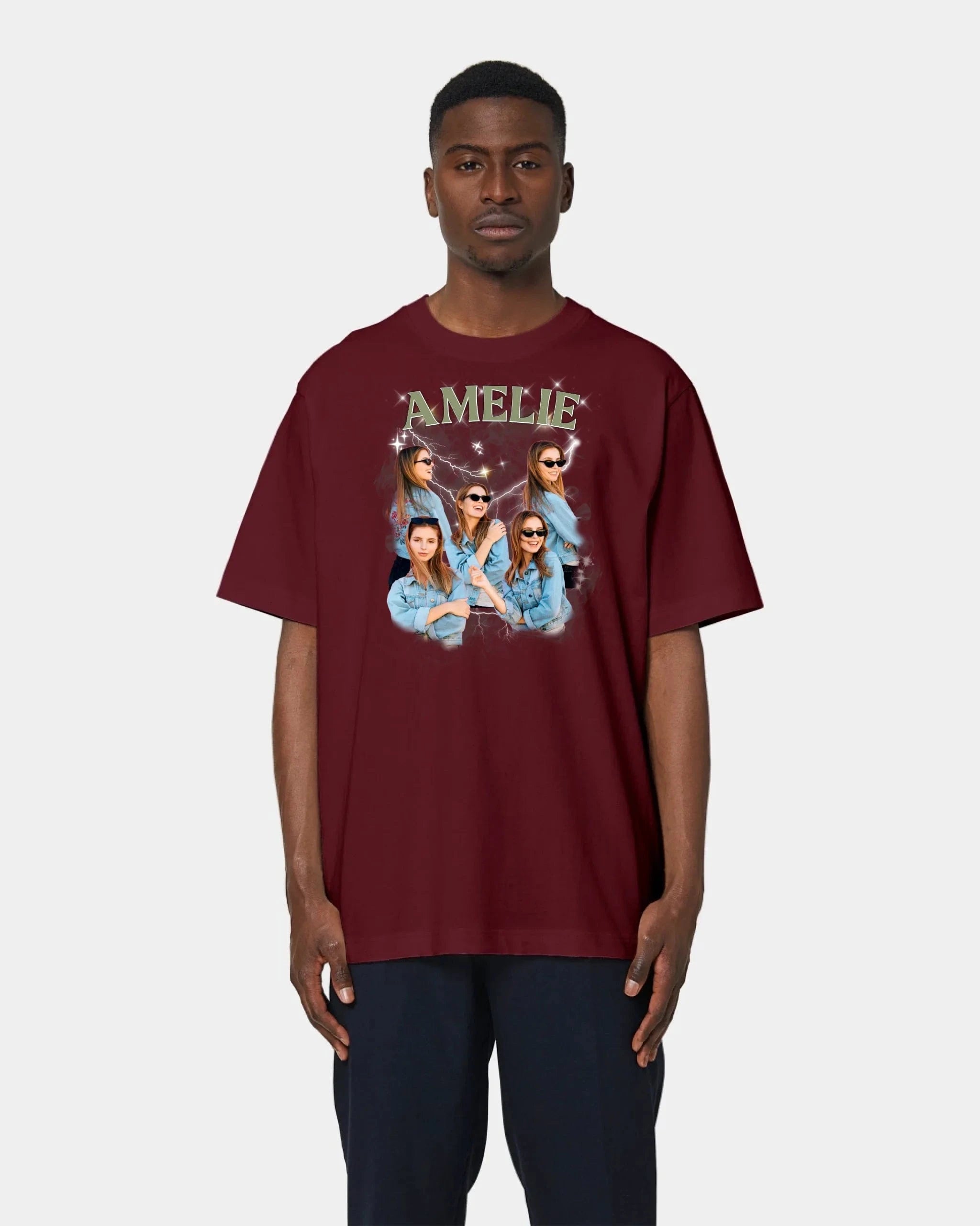 Schmidt Digitaldruck GmbH T-Shirt "Custom Bootleg" Oversized / Burgundy / XXS - aus nachhaltiger und fairer Produktion