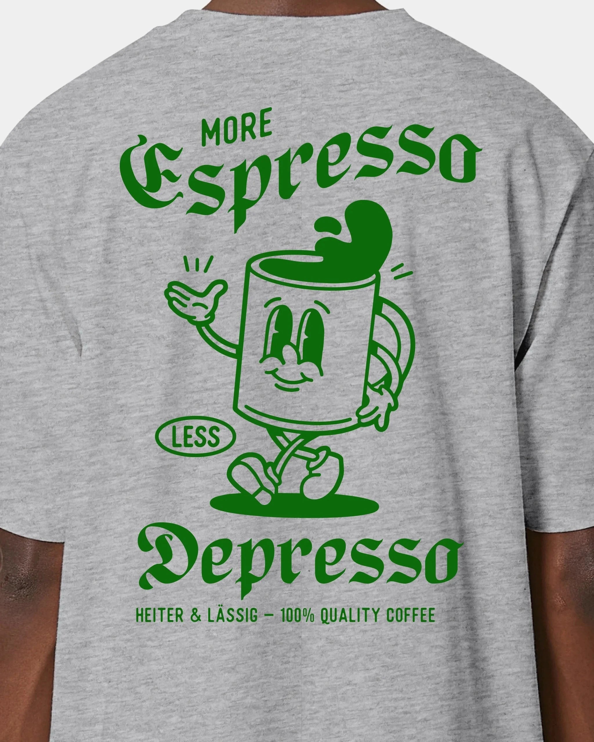 Schmidt Digitaldruck GmbH T-Shirt "Espresso" Oversized / Heather Grey / XXS - aus nachhaltiger und fairer Produktion