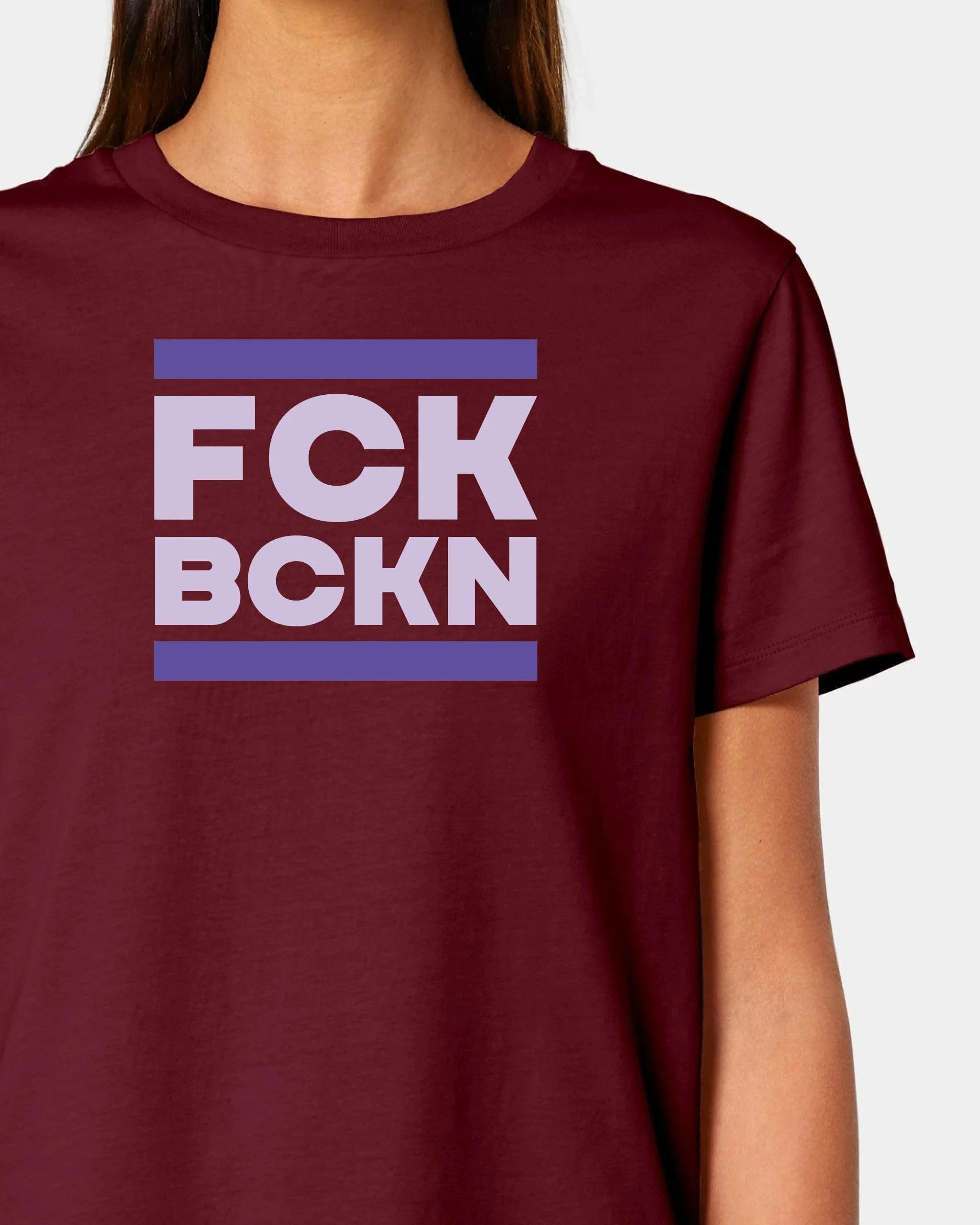 Schmidt Digitaldruck GmbH T-Shirt "FCK BCKN" Damen / Burgundy / XS - aus nachhaltiger und fairer Produktion