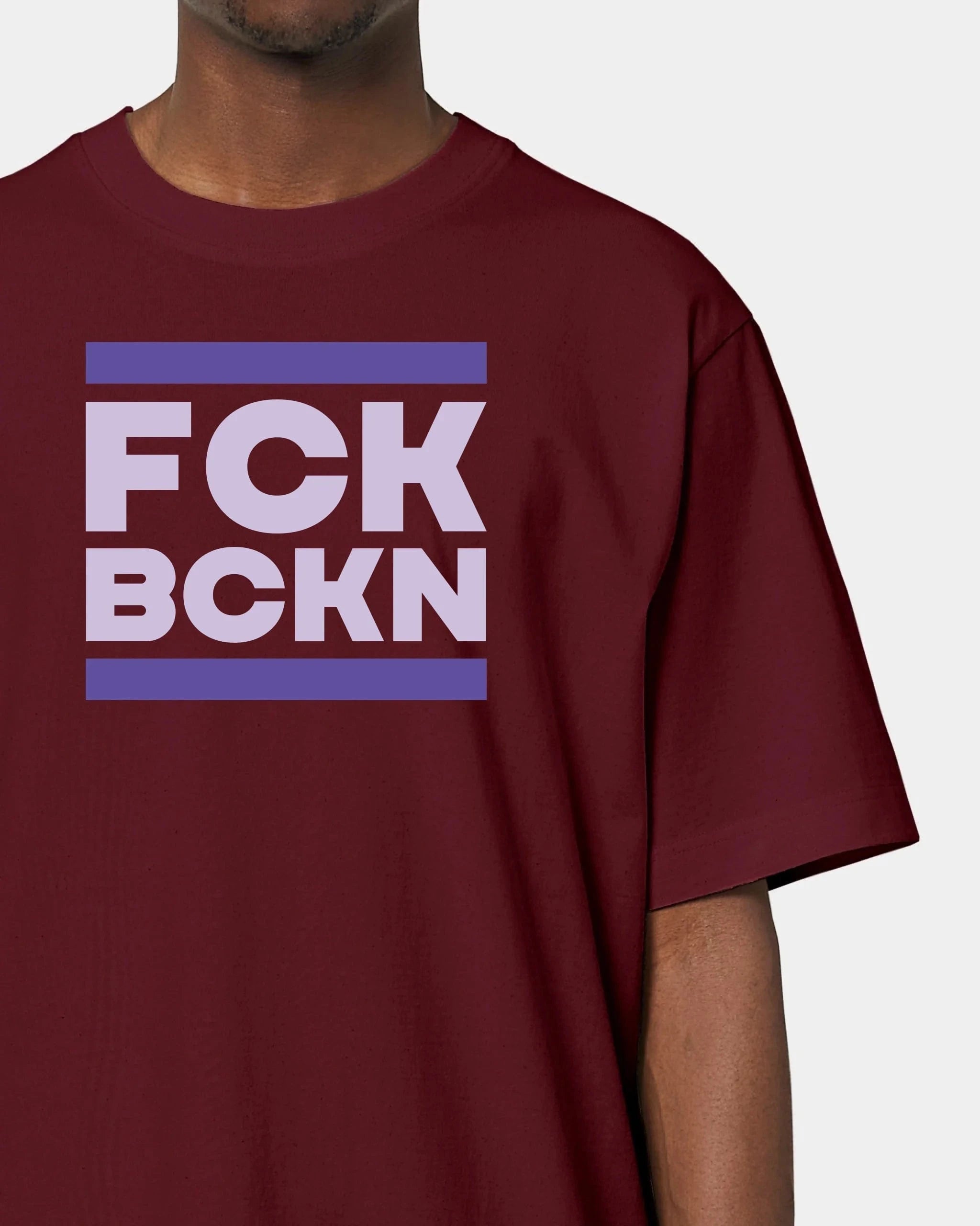 Schmidt Digitaldruck GmbH T-Shirt "FCK BCKN" Oversized / Burgundy / XXS - aus nachhaltiger und fairer Produktion