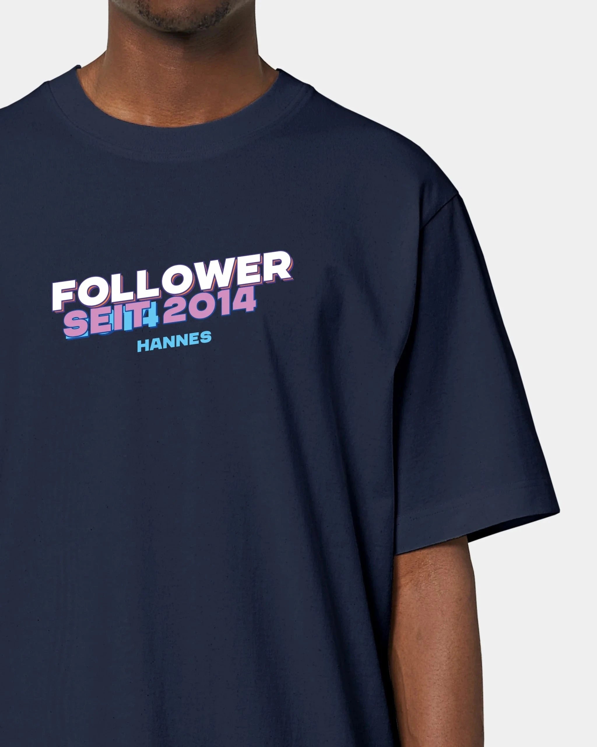 Schmidt Digitaldruck GmbH T-Shirt "Follower" Oversized / French Navy / XXS - aus nachhaltiger und fairer Produktion