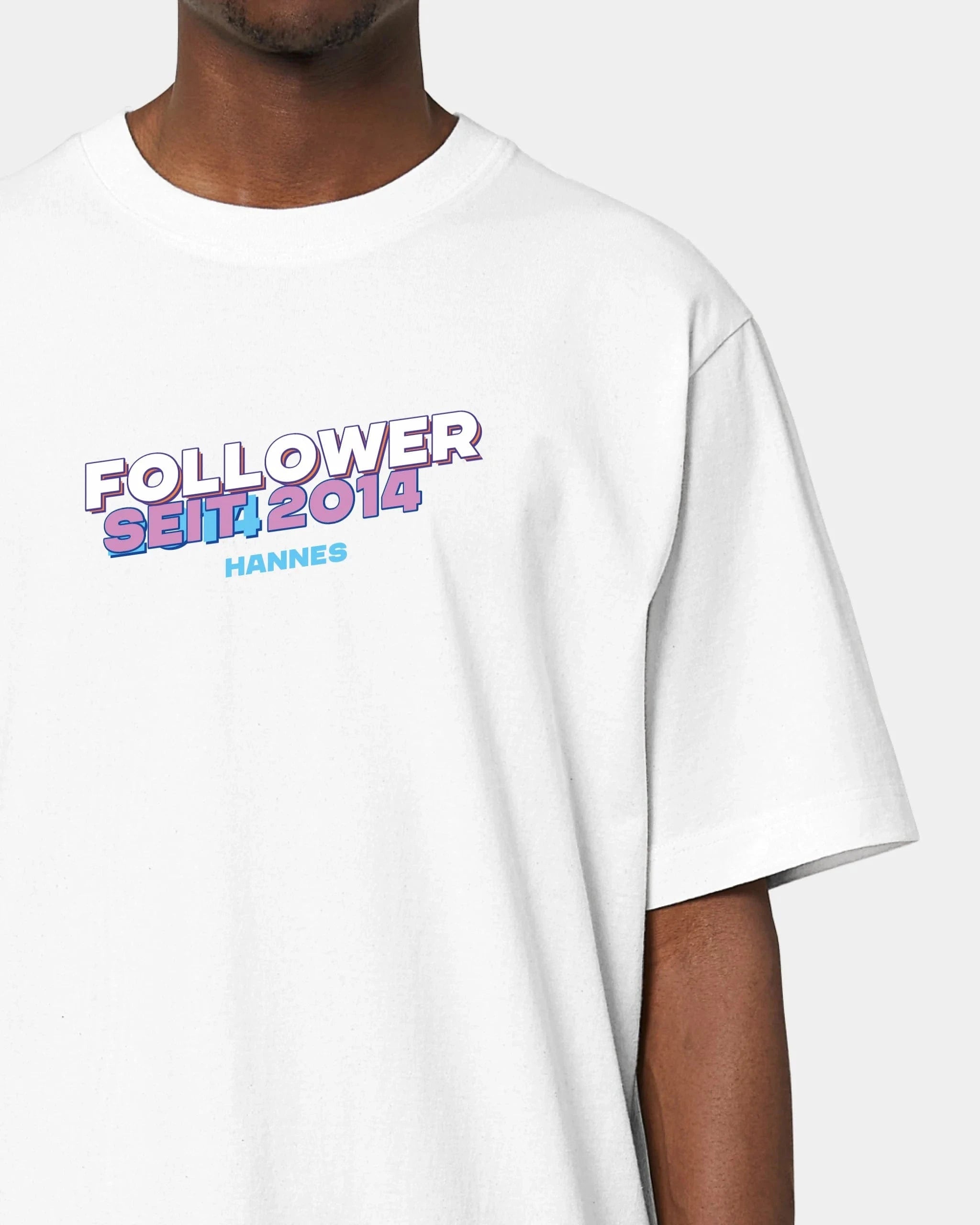 Schmidt Digitaldruck GmbH T-Shirt "Follower" Oversized / Weiß / XXS - aus nachhaltiger und fairer Produktion