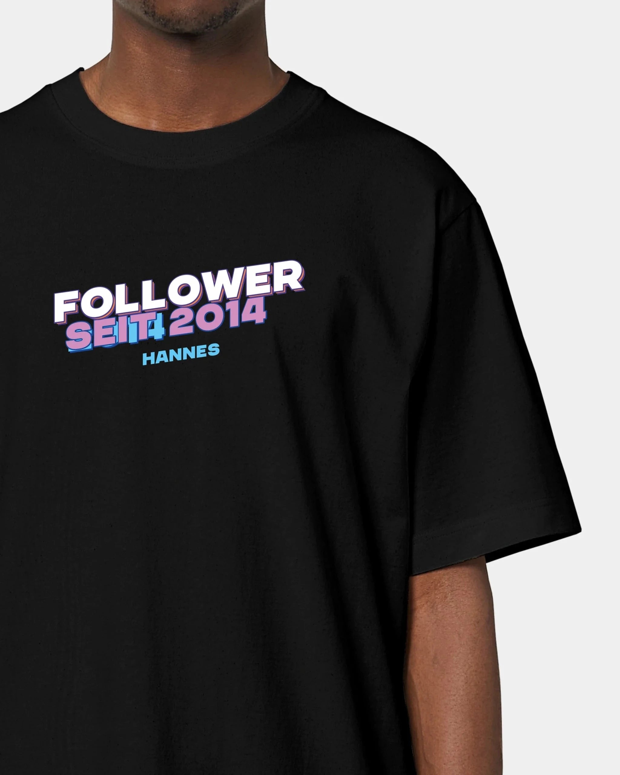 Schmidt Digitaldruck GmbH T-Shirt "Follower" Oversized / Schwarz / XXS - aus nachhaltiger und fairer Produktion
