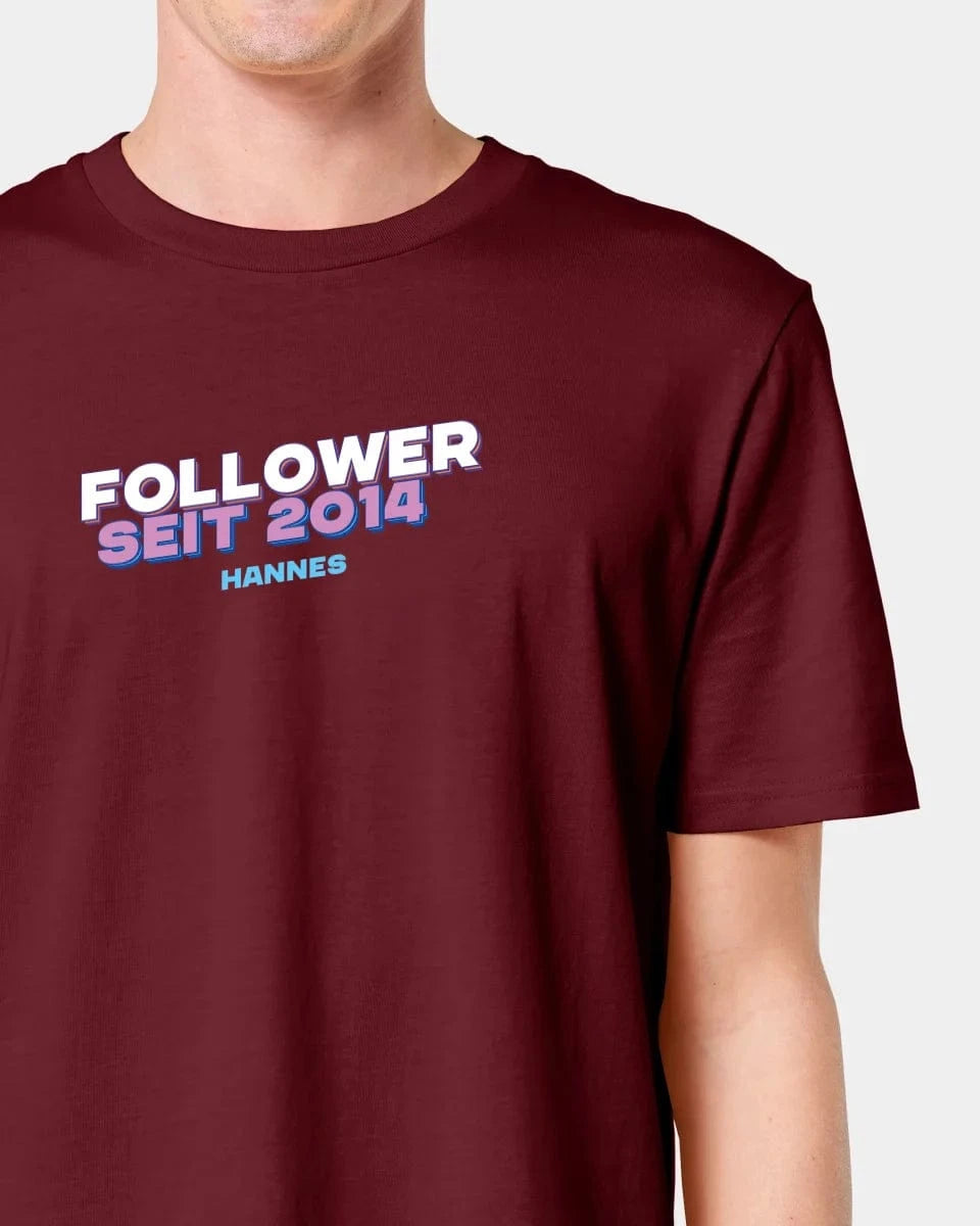 Schmidt Digitaldruck GmbH T-Shirt "Follower" Unisex / Burgundy / XXS - aus nachhaltiger und fairer Produktion