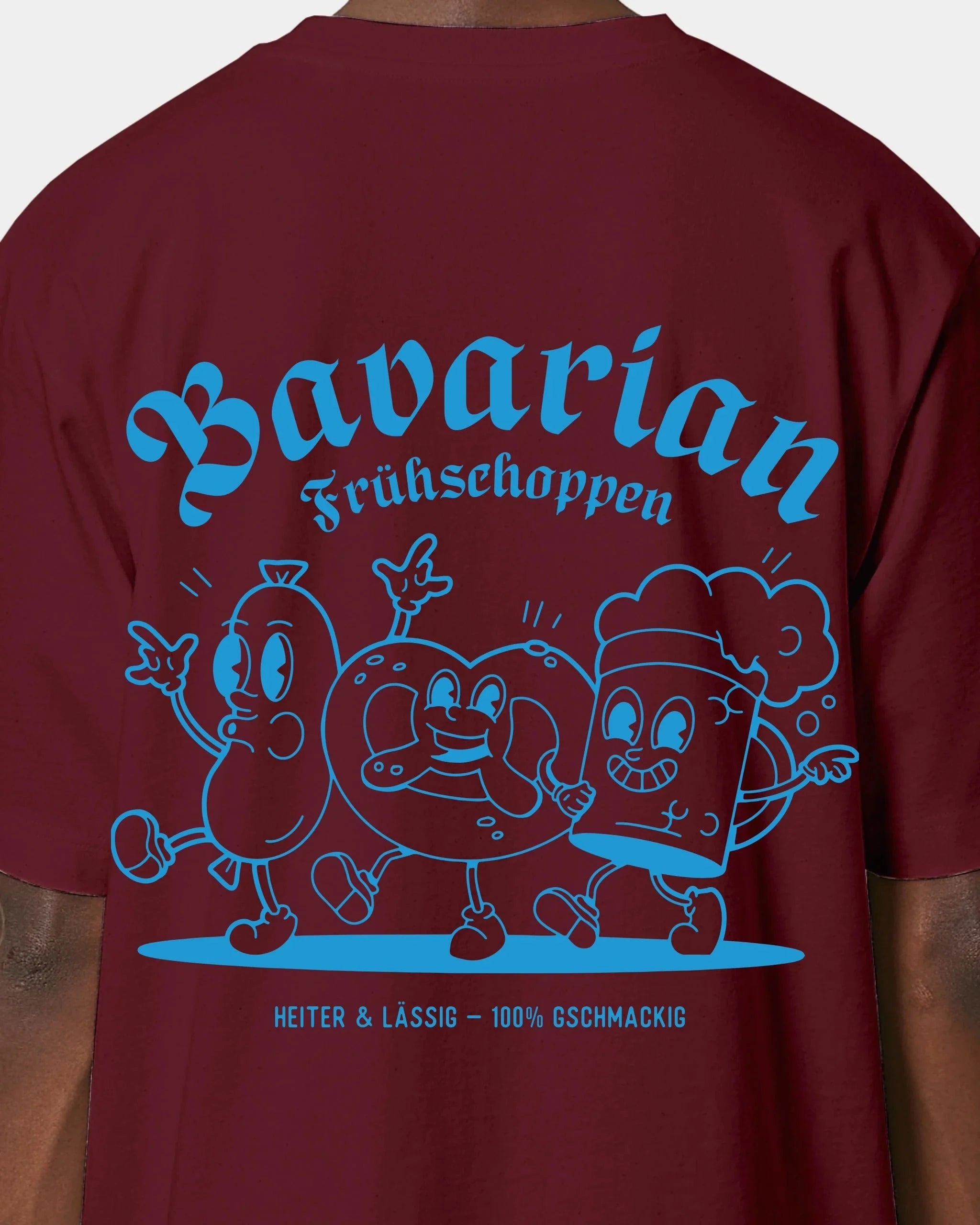 Schmidt Digitaldruck GmbH T-Shirt "Frühschoppen" Oversized / Burgundy / XXS - aus nachhaltiger und fairer Produktion