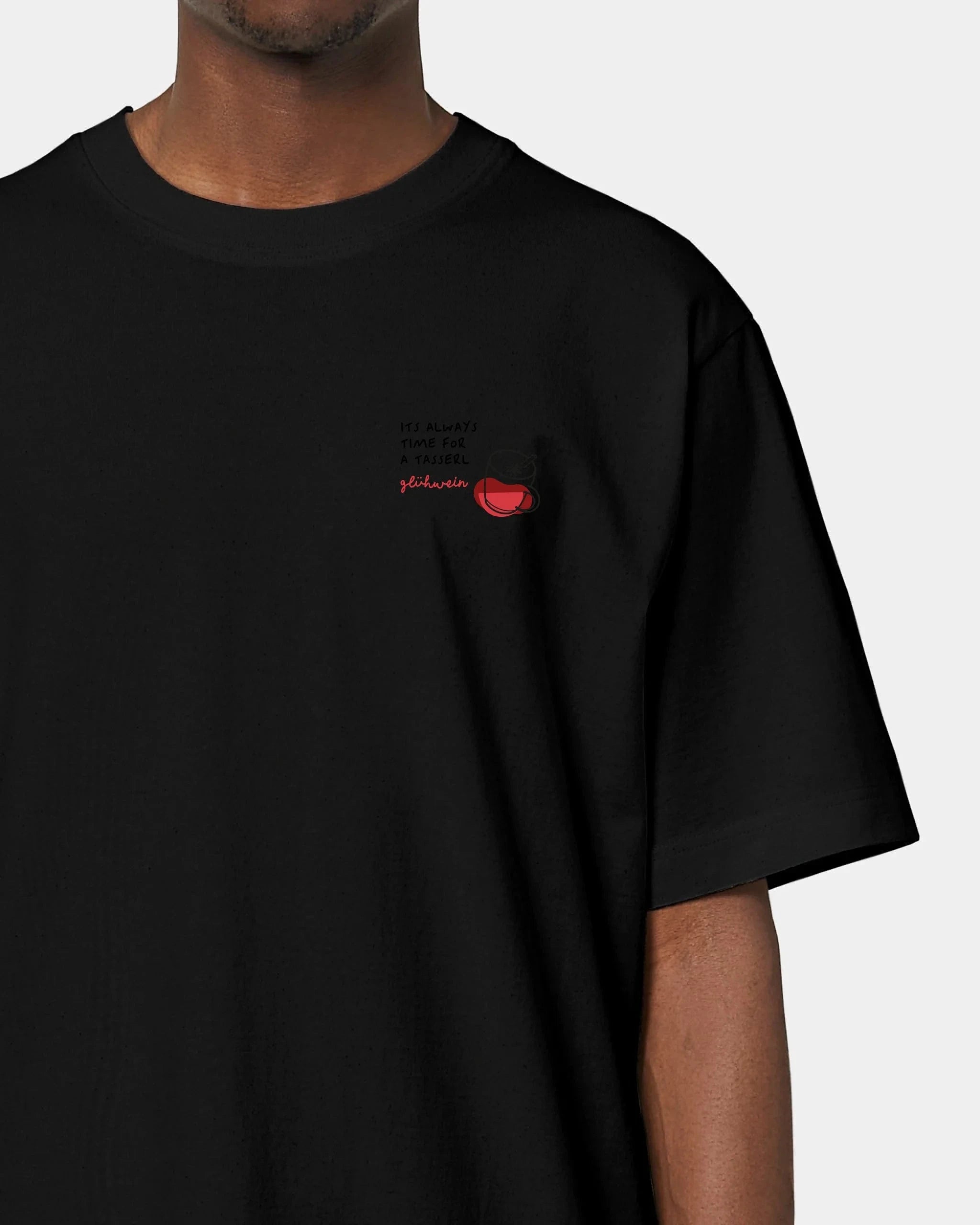 Schmidt Digitaldruck GmbH T-Shirt "Glühwein" Oversized / Schwarz / XXS - aus nachhaltiger und fairer Produktion