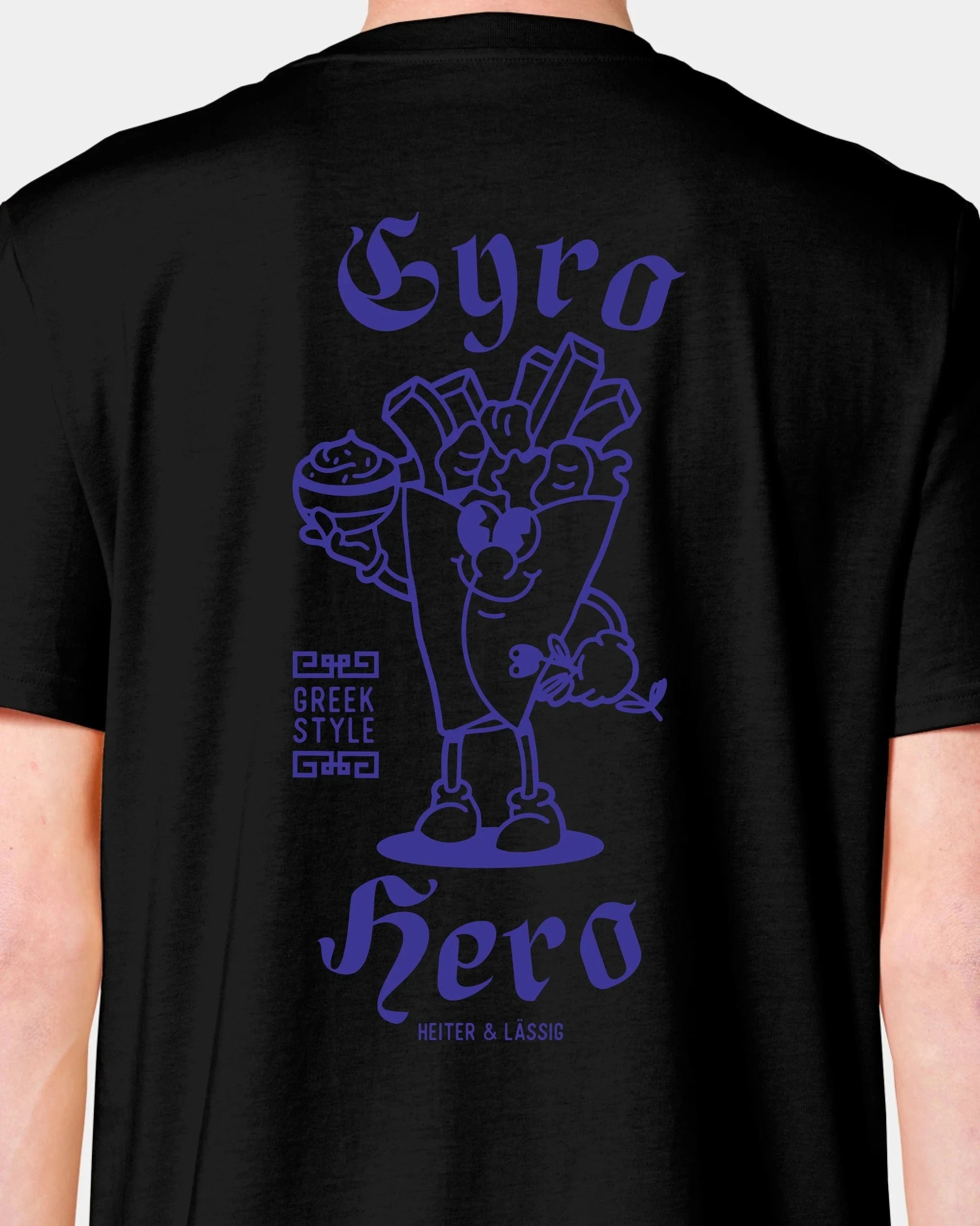 Schmidt Digitaldruck GmbH T-Shirt "Gyro Hero" Unisex / Schwarz / XXS - aus nachhaltiger und fairer Produktion