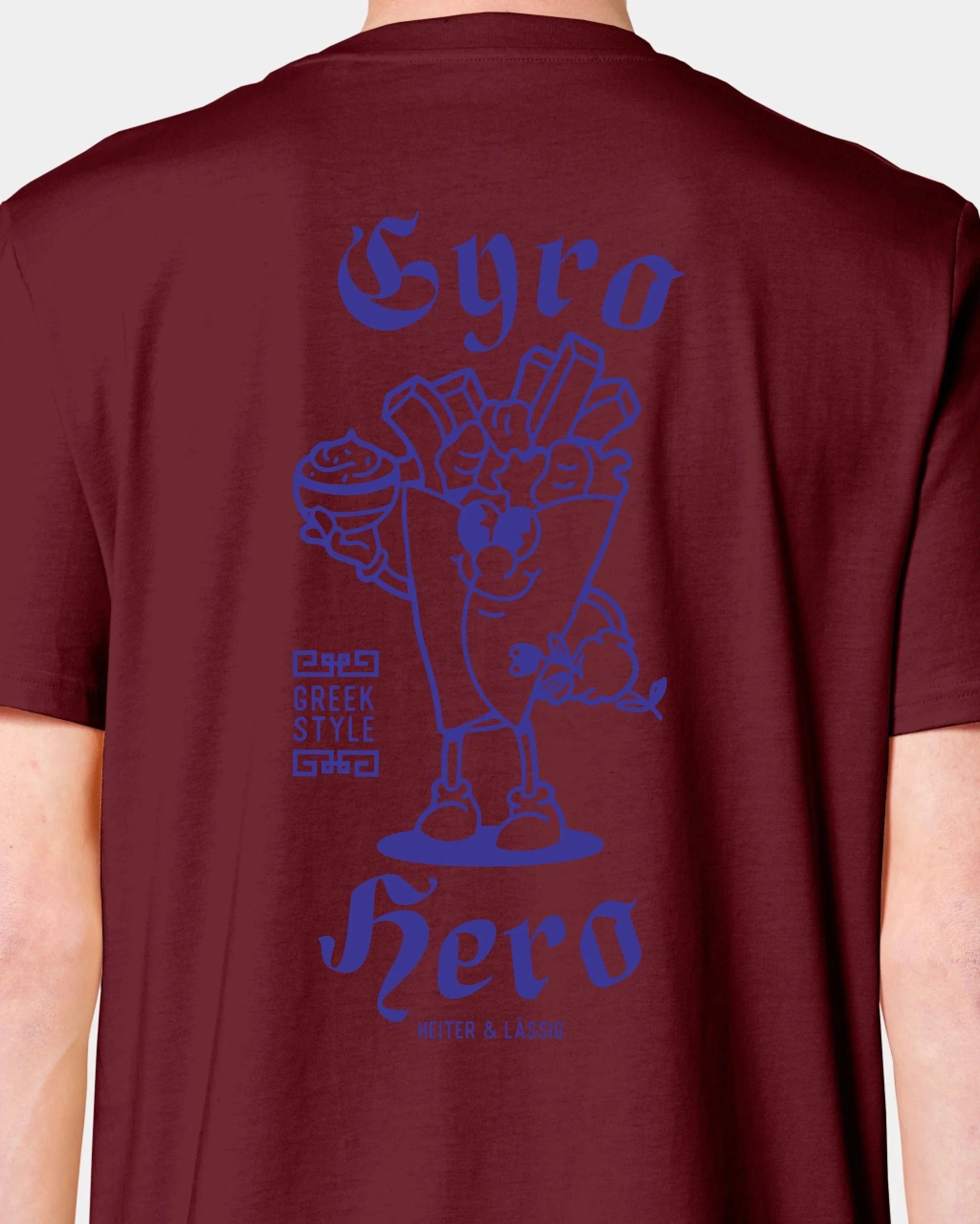 Schmidt Digitaldruck GmbH T-Shirt "Gyro Hero" Unisex / Burgundy / XXS - aus nachhaltiger und fairer Produktion