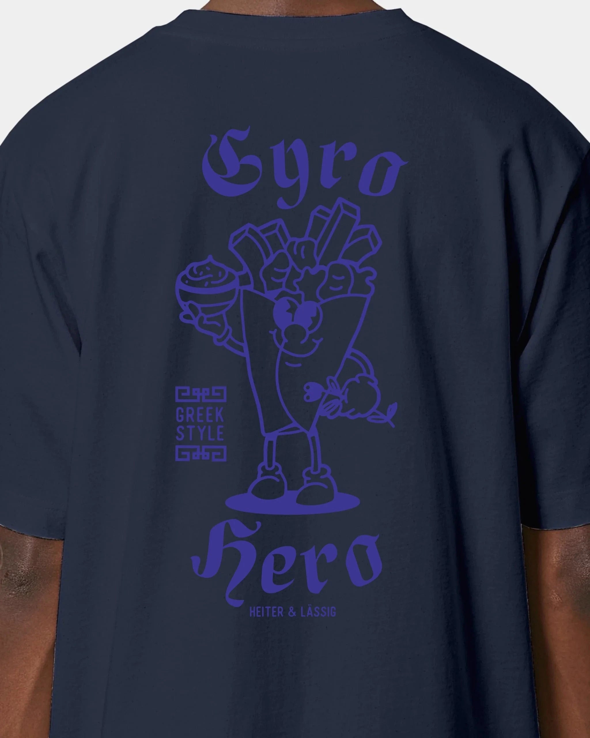 Schmidt Digitaldruck GmbH T-Shirt "Gyro Hero" Oversized / French Navy / XXS - aus nachhaltiger und fairer Produktion