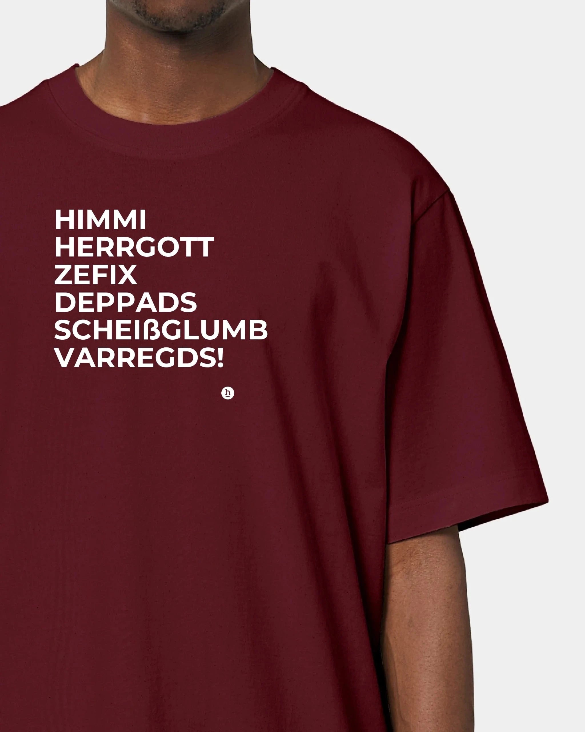 Schmidt Digitaldruck GmbH T-Shirt "Himmi Herrgott" Oversized / Burgundy / XXS - aus nachhaltiger und fairer Produktion