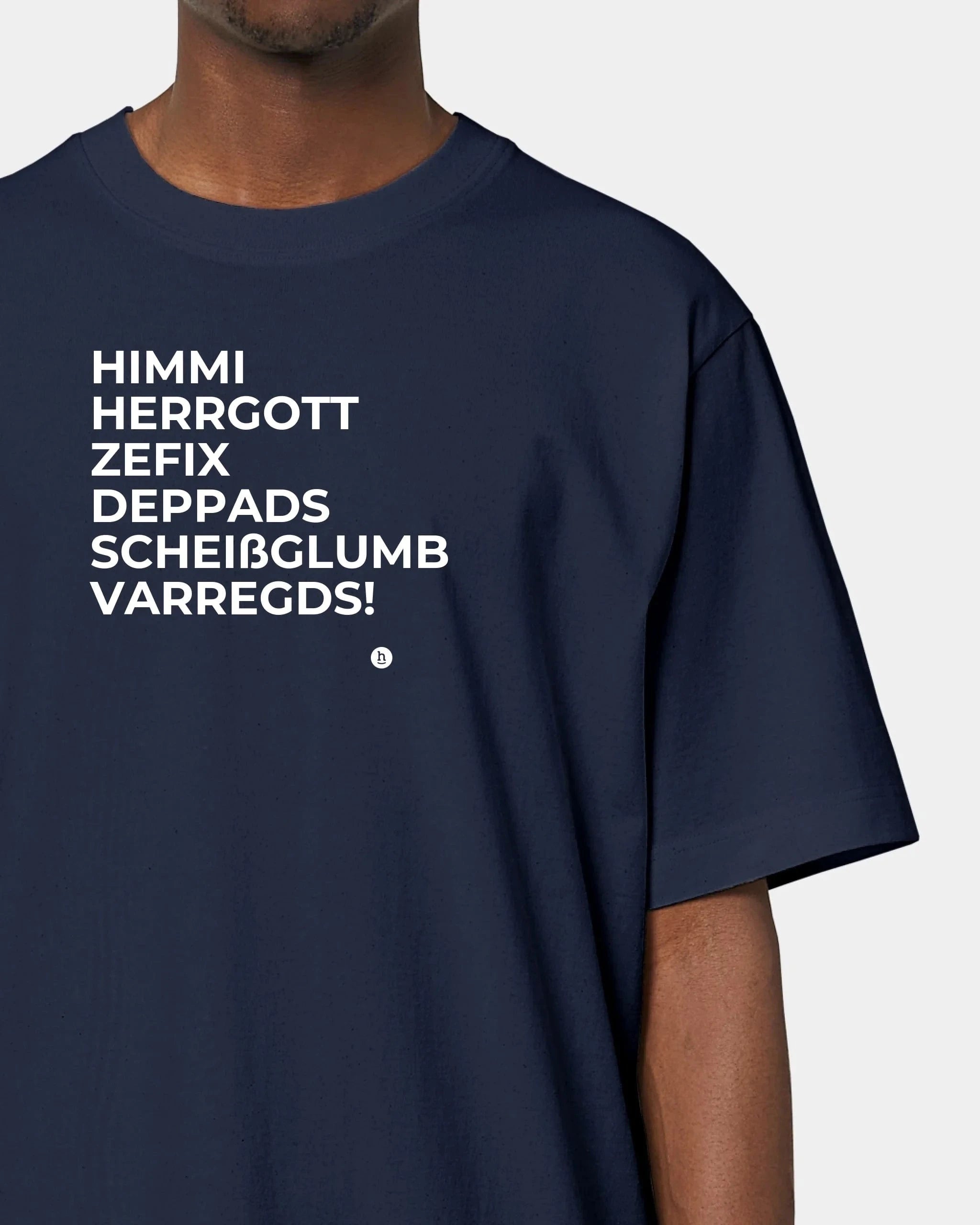 Schmidt Digitaldruck GmbH T-Shirt "Himmi Herrgott" Oversized / French Navy / XXS - aus nachhaltiger und fairer Produktion