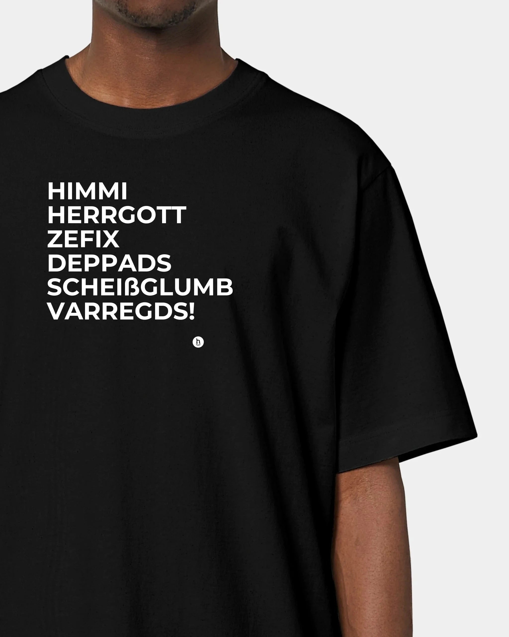 Schmidt Digitaldruck GmbH T-Shirt "Himmi Herrgott" Oversized / Schwarz / XXS - aus nachhaltiger und fairer Produktion