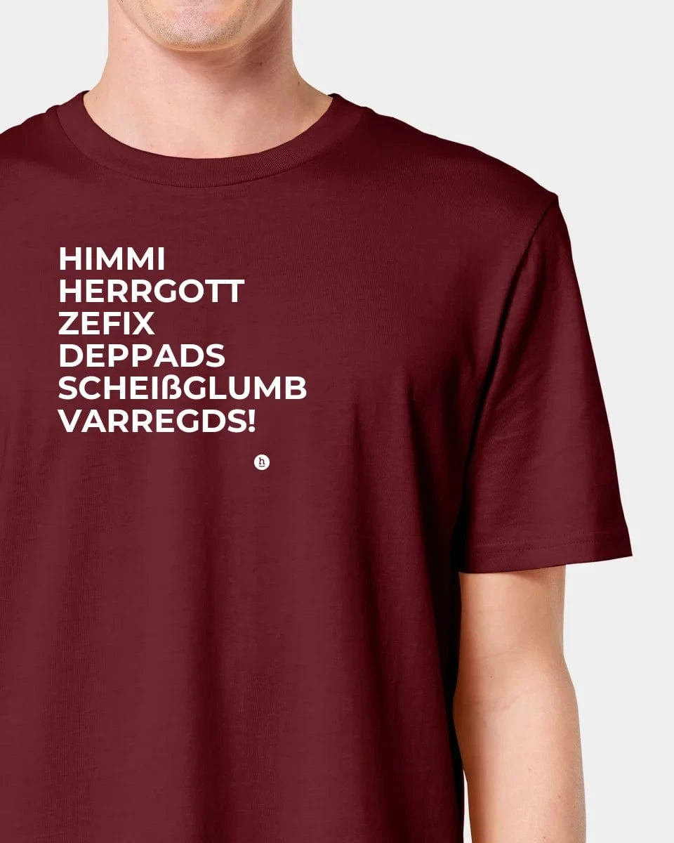 Schmidt Digitaldruck GmbH T-Shirt "Himmi Herrgott" Unisex / Burgundy / XXS - aus nachhaltiger und fairer Produktion