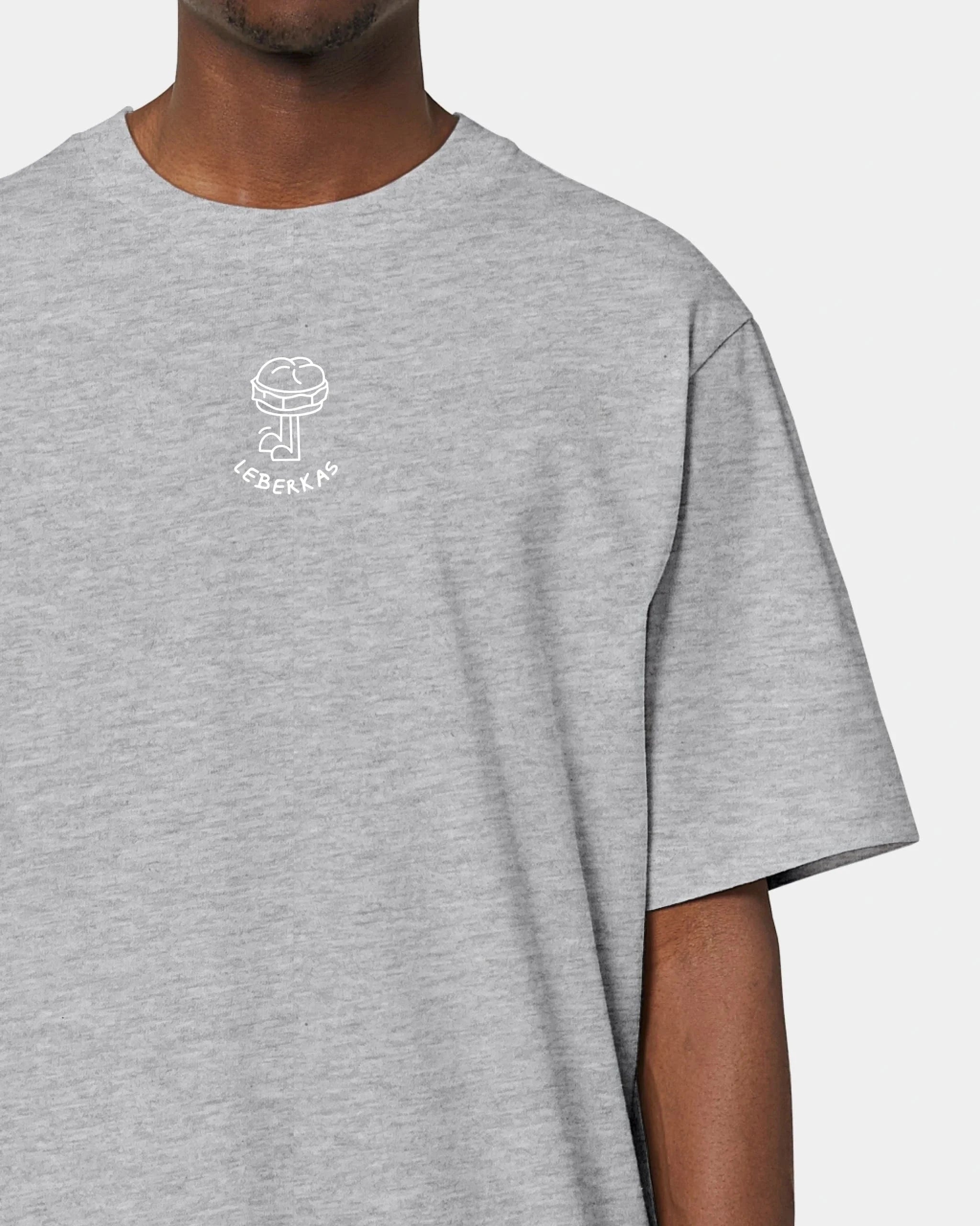 Schmidt Digitaldruck GmbH T-Shirt "Leberkas" Oversized / Heather Grey / XXS - aus nachhaltiger und fairer Produktion